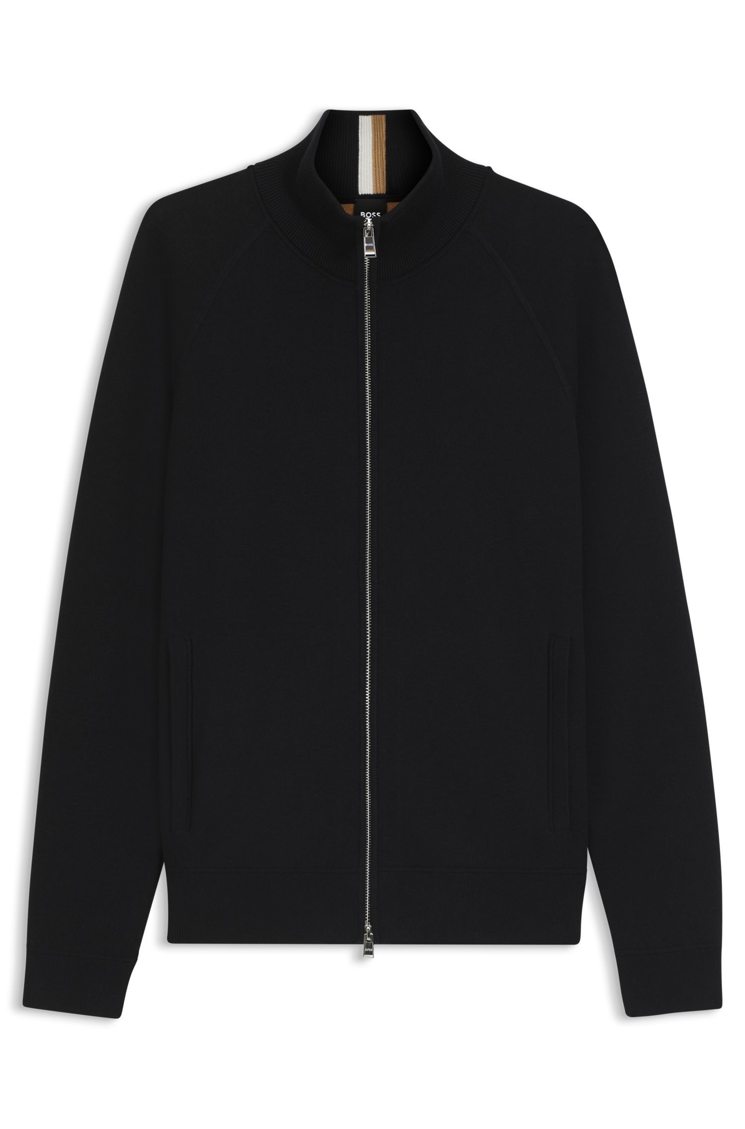 BOSS - Áo cardigan dệt kim kéo khóa H-Idino