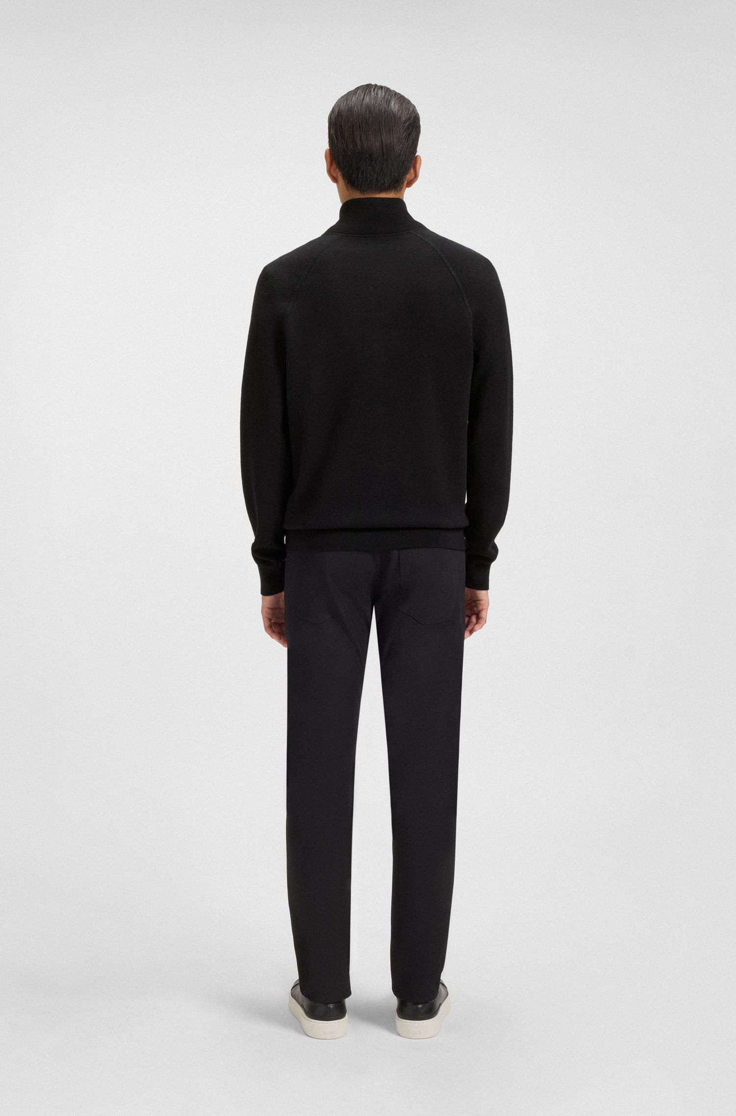 BOSS - Áo cardigan dệt kim kéo khóa H-Idino
