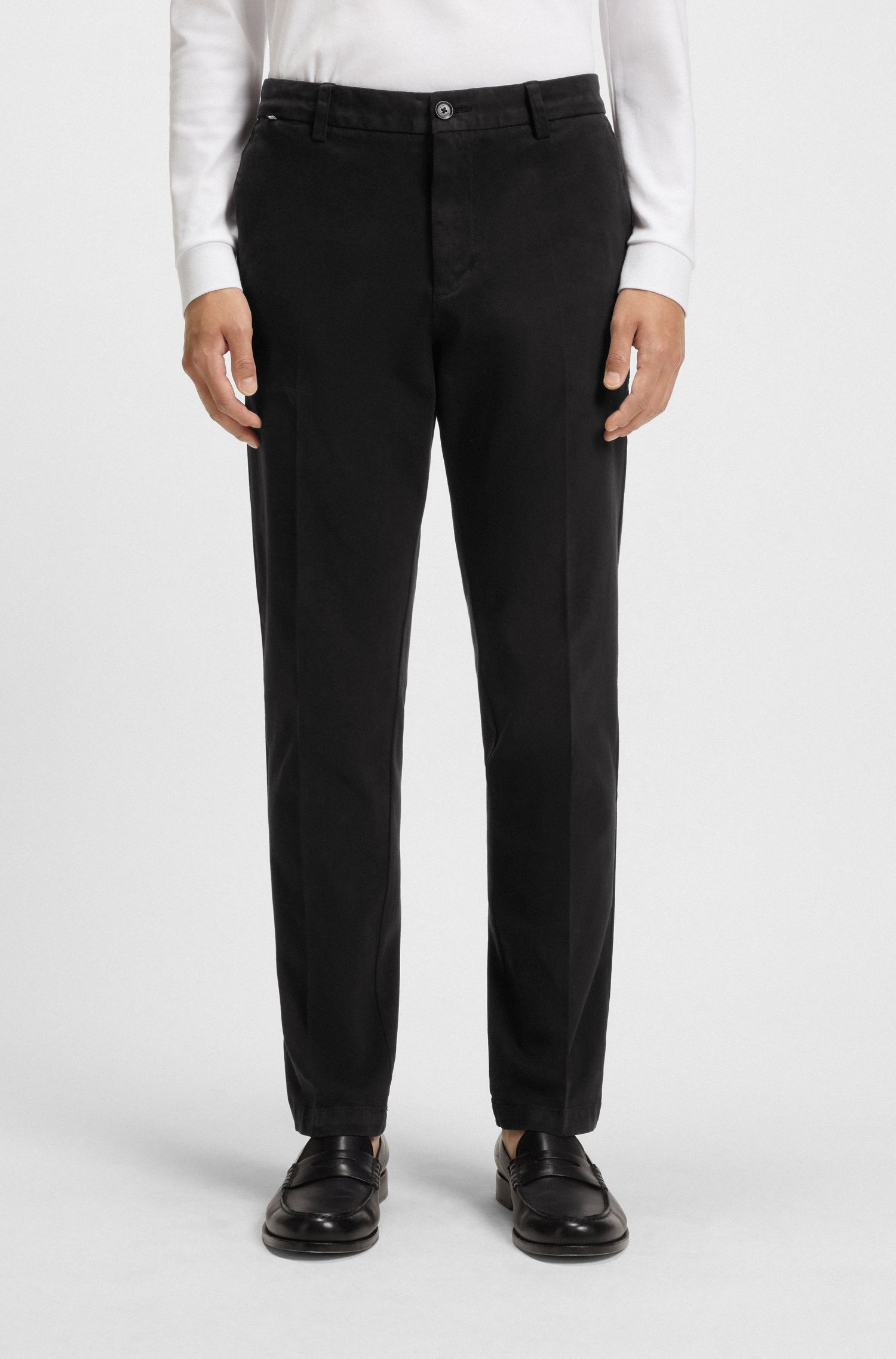 Quần âu kiểu dáng hiện đại vải twill cotton co giãn