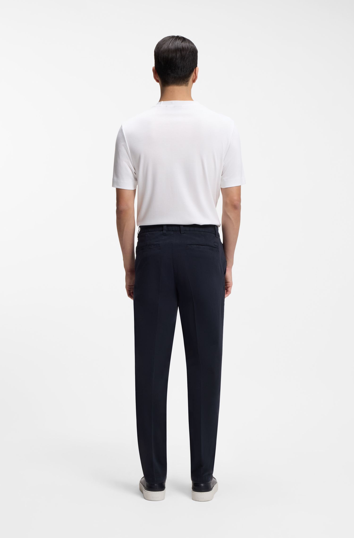 Quần âu kiểu dáng hiện đại vải twill cotton co giãn