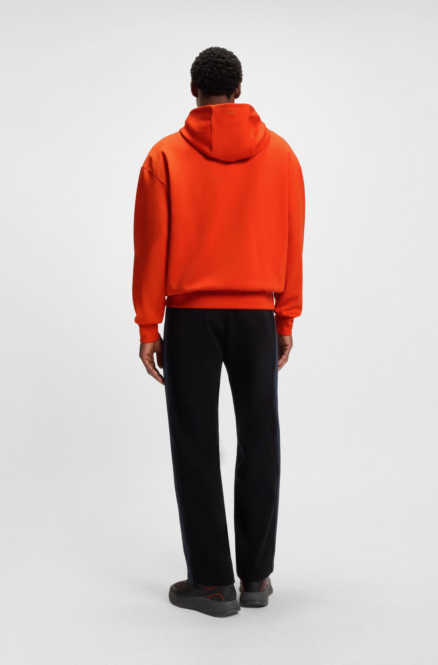 BOSS - Áo hoodie Porsche x BOSS vải cotton pha với logo Targa