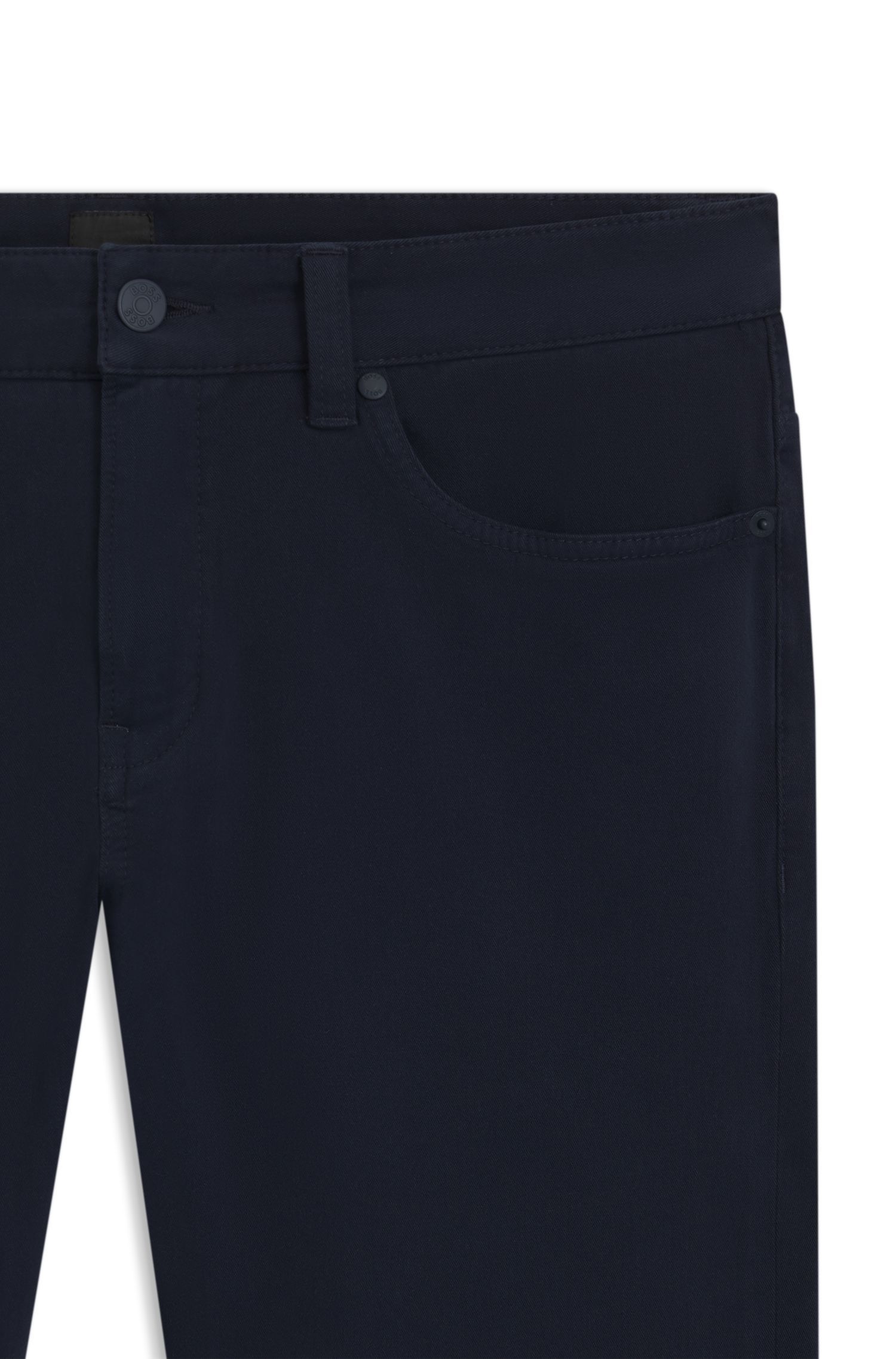 BOSS - Quần âu Delaware dáng slim fit vải cotton twill co giãn