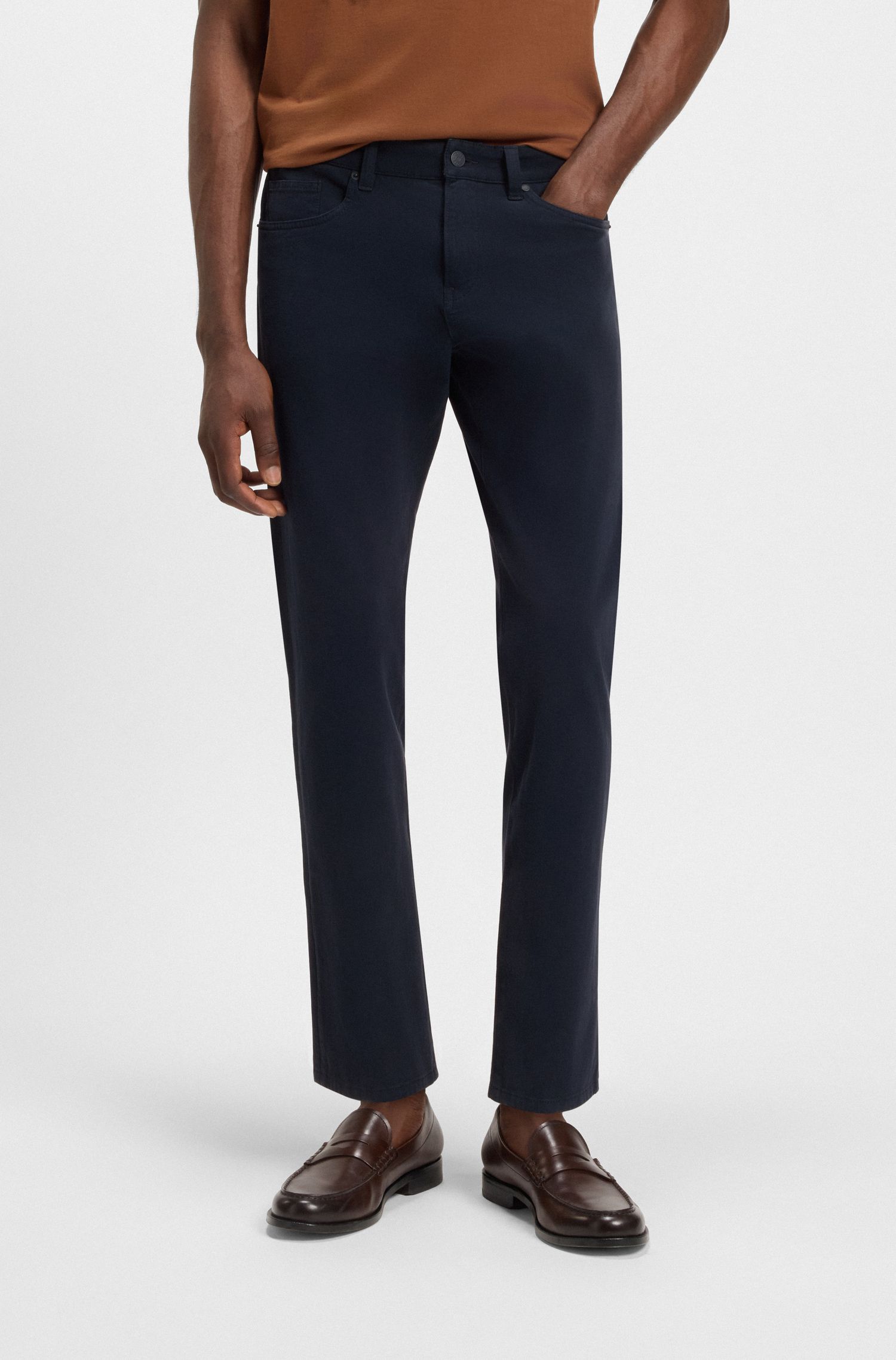 Quần âu Delaware dáng slim fit vải cotton twill co giãn
