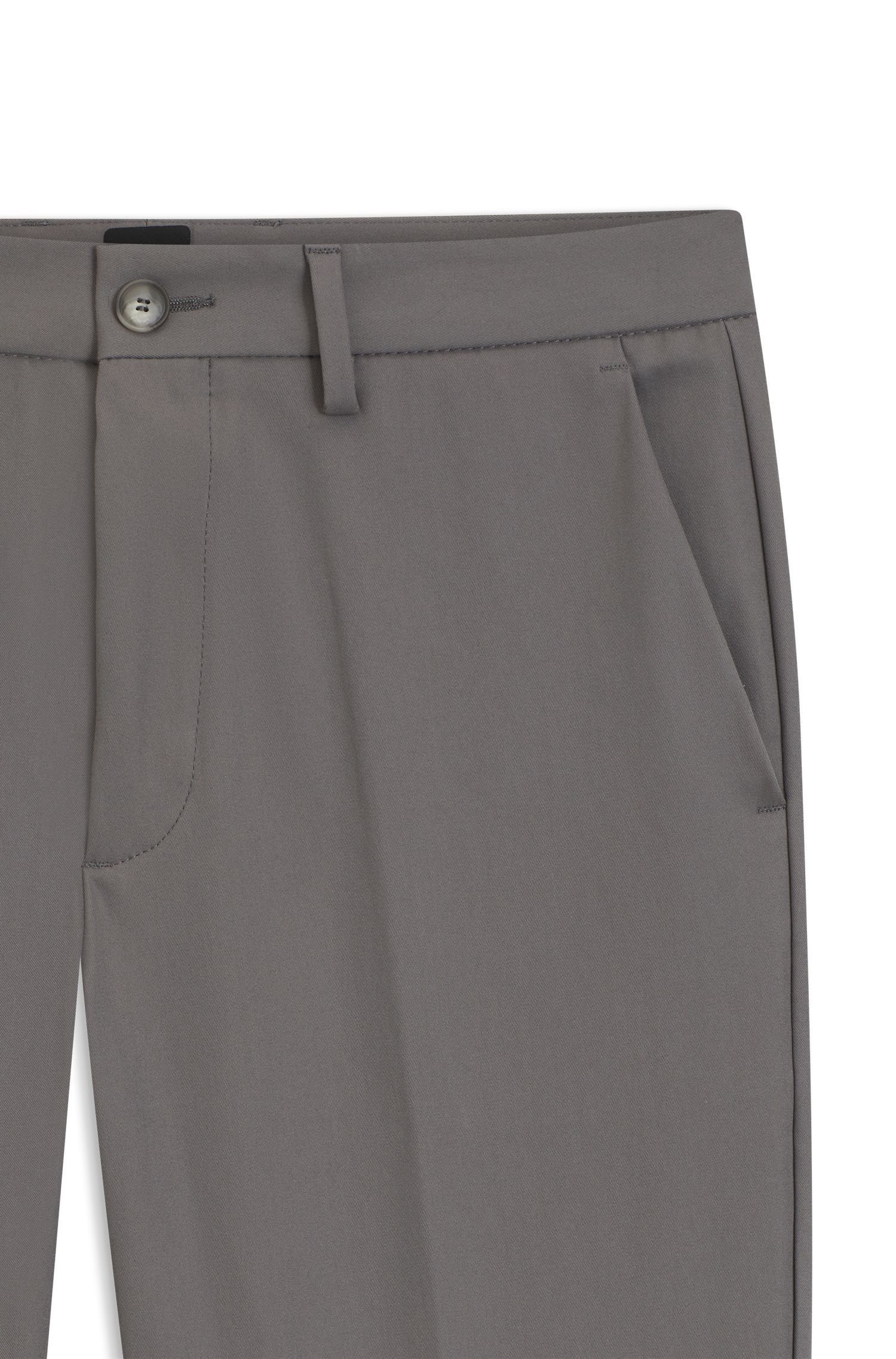 BOSS - Quần âu dáng ôm vải cotton co giãn