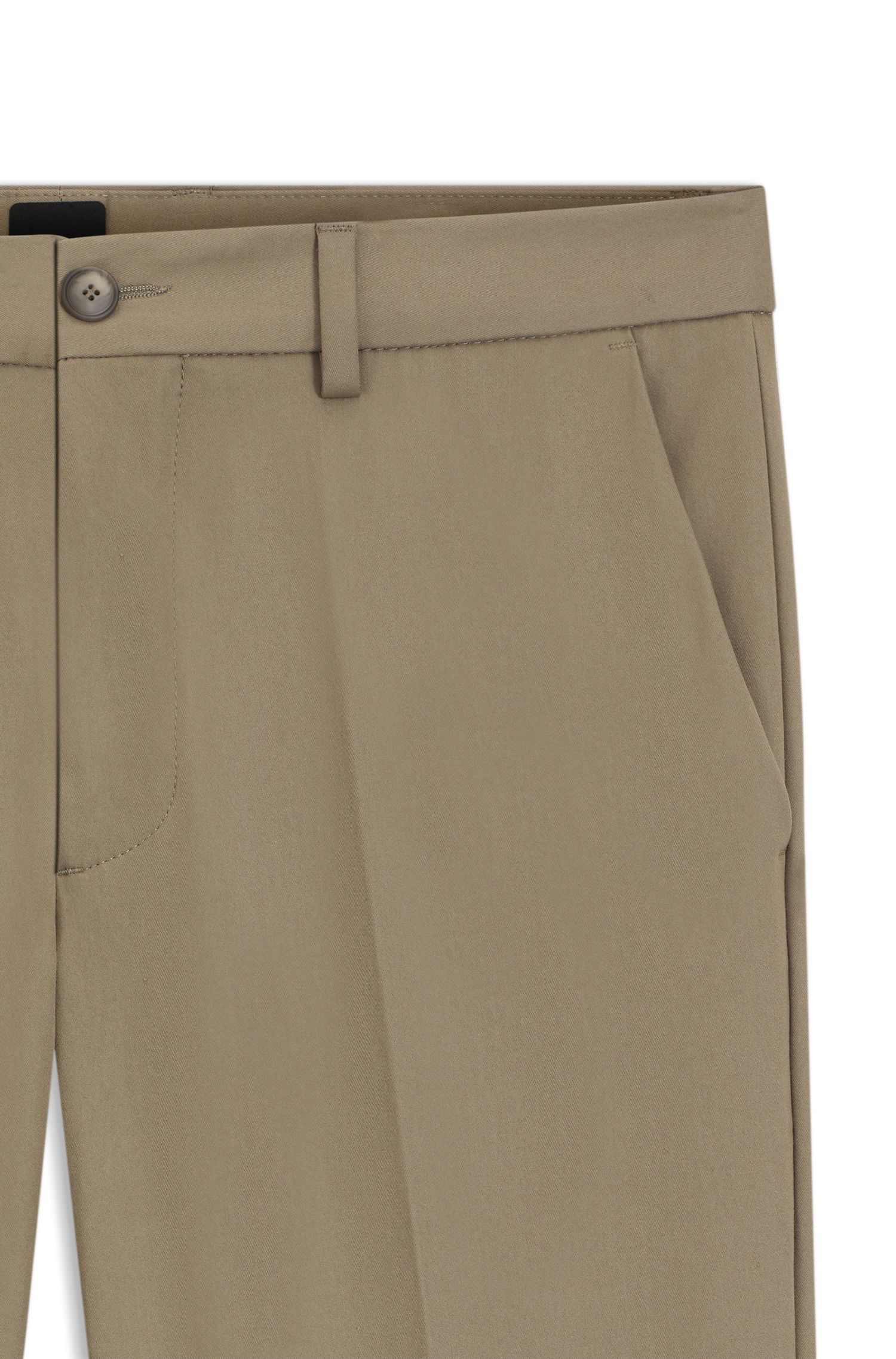 BOSS - Quần âu dáng ôm vải cotton co giãn