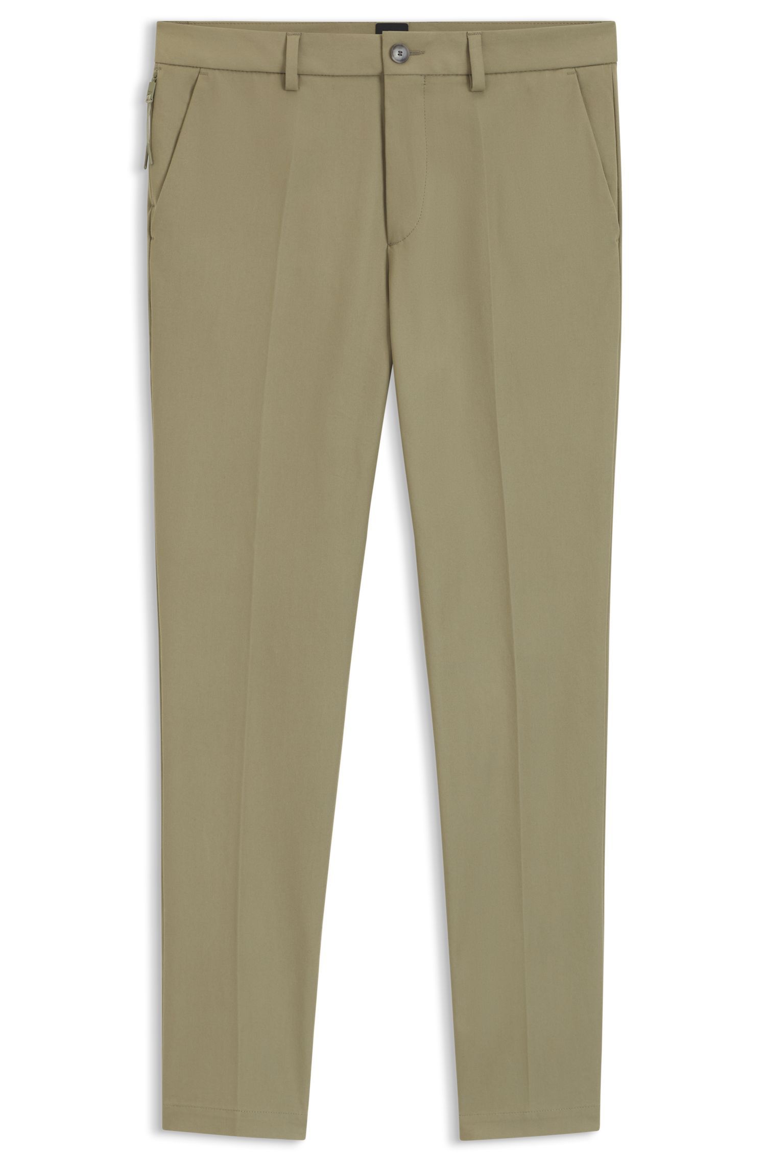 BOSS - Quần âu dáng ôm vải cotton co giãn