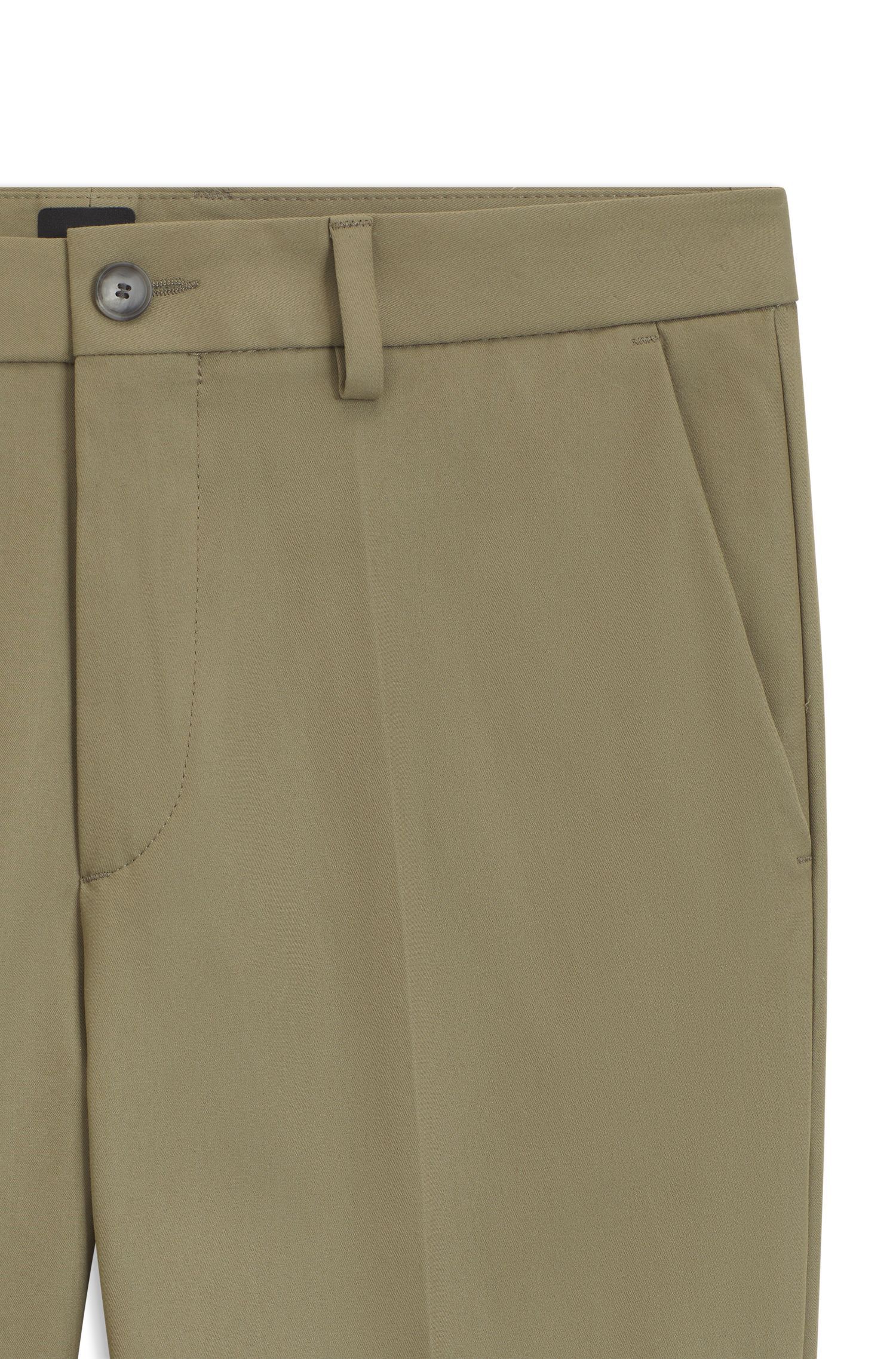 BOSS - Quần âu dáng ôm vải cotton co giãn