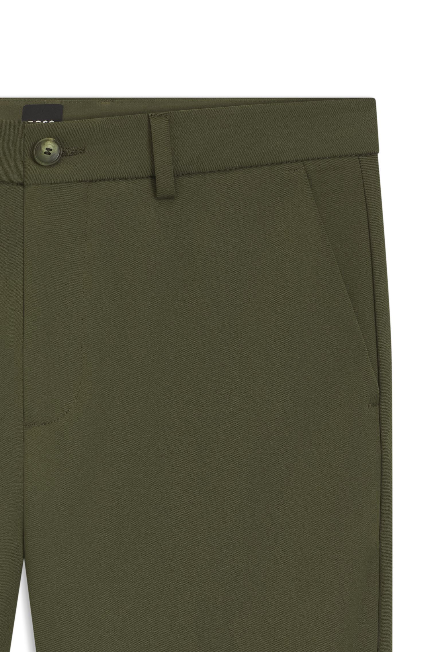 BOSS - Quần âu dáng ôm vải cotton co giãn