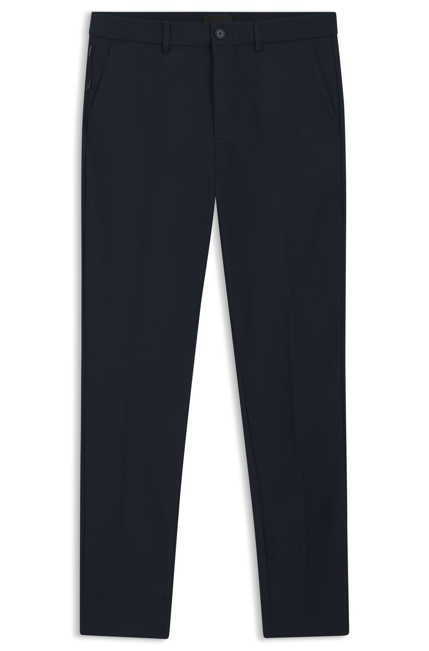 BOSS - Quần âu dáng ôm vải cotton co giãn