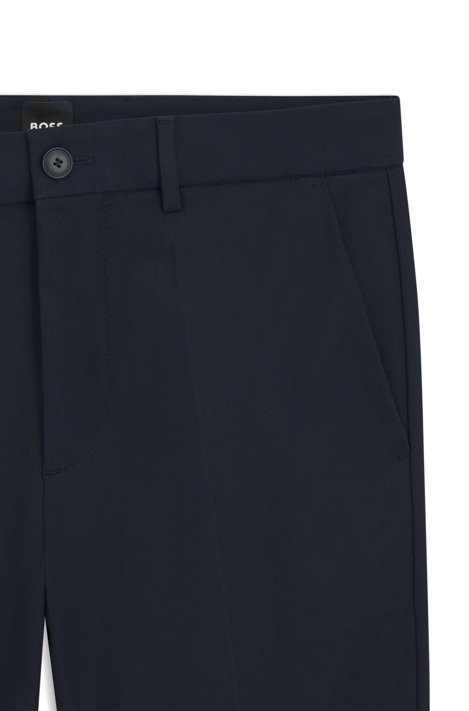 BOSS - Quần âu dáng ôm vải cotton co giãn
