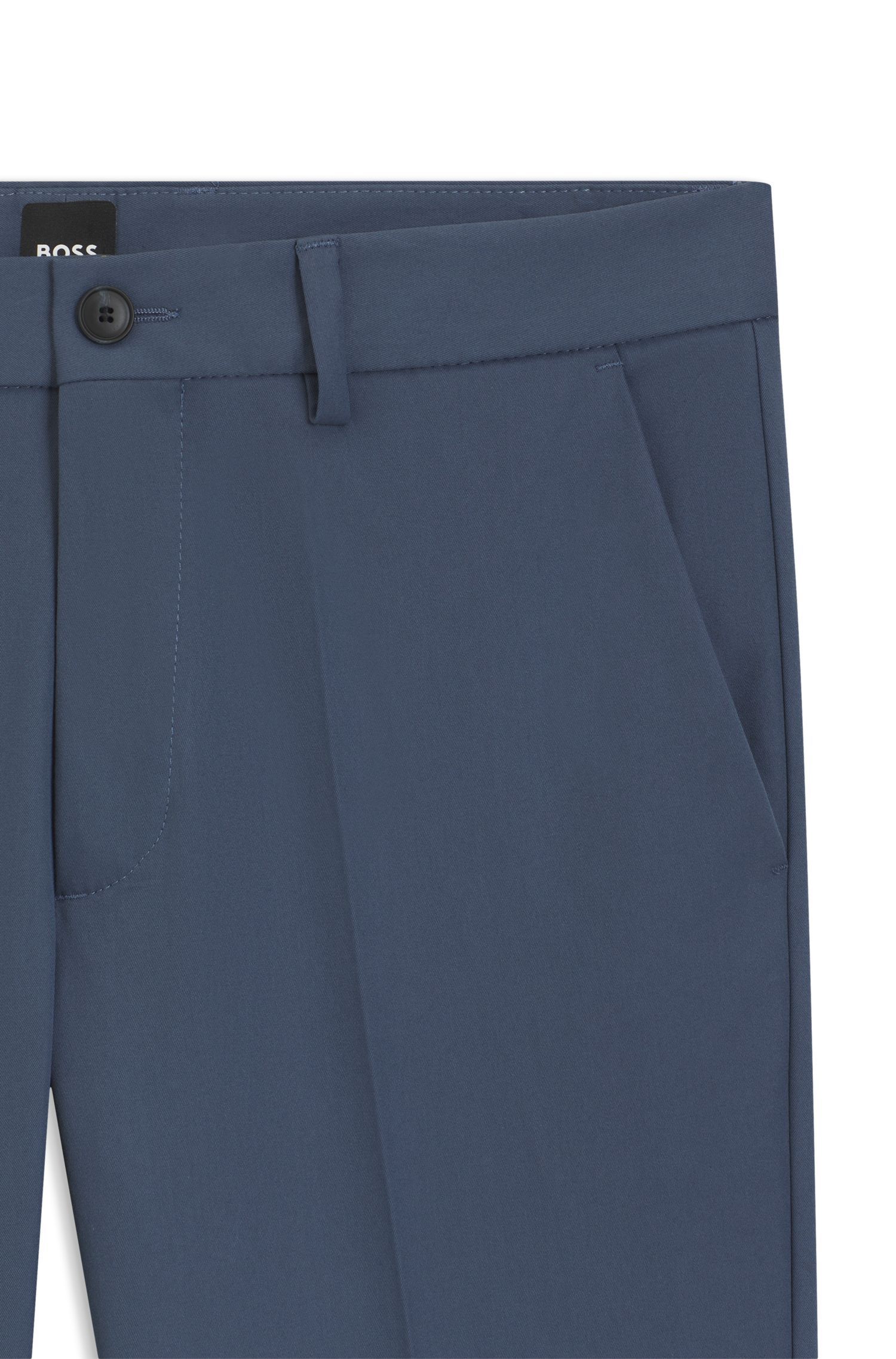 BOSS - Quần âu dáng ôm vải cotton co giãn