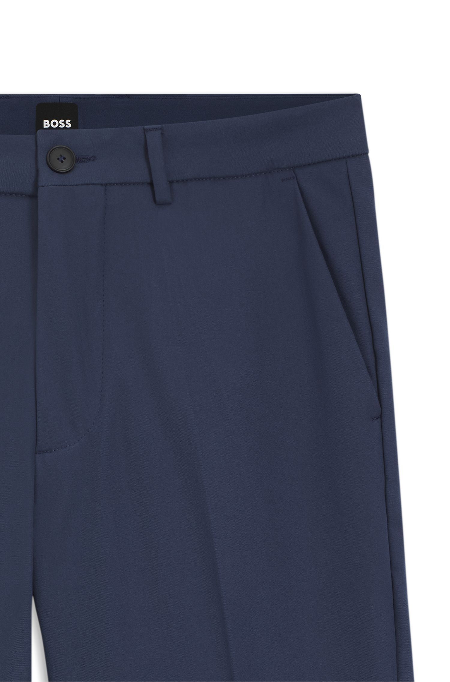 BOSS - Quần âu dáng ôm vải cotton co giãn