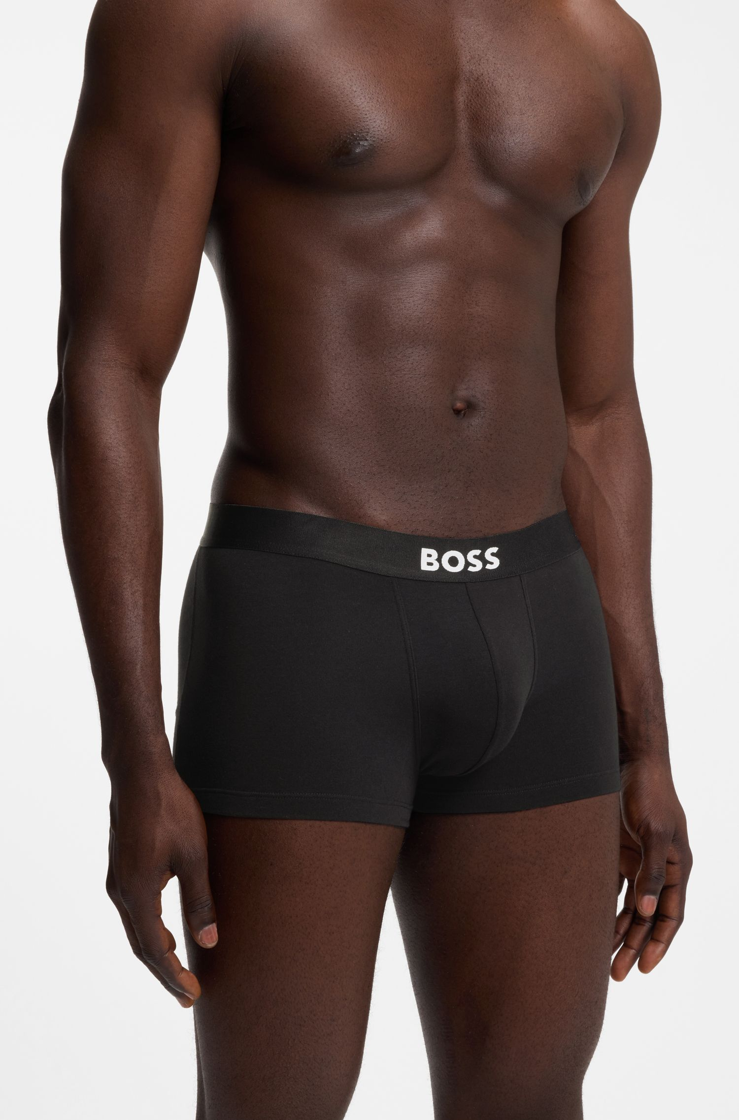 BOSS - Bộ 3 quần lót dáng trunks co giãn cotton
