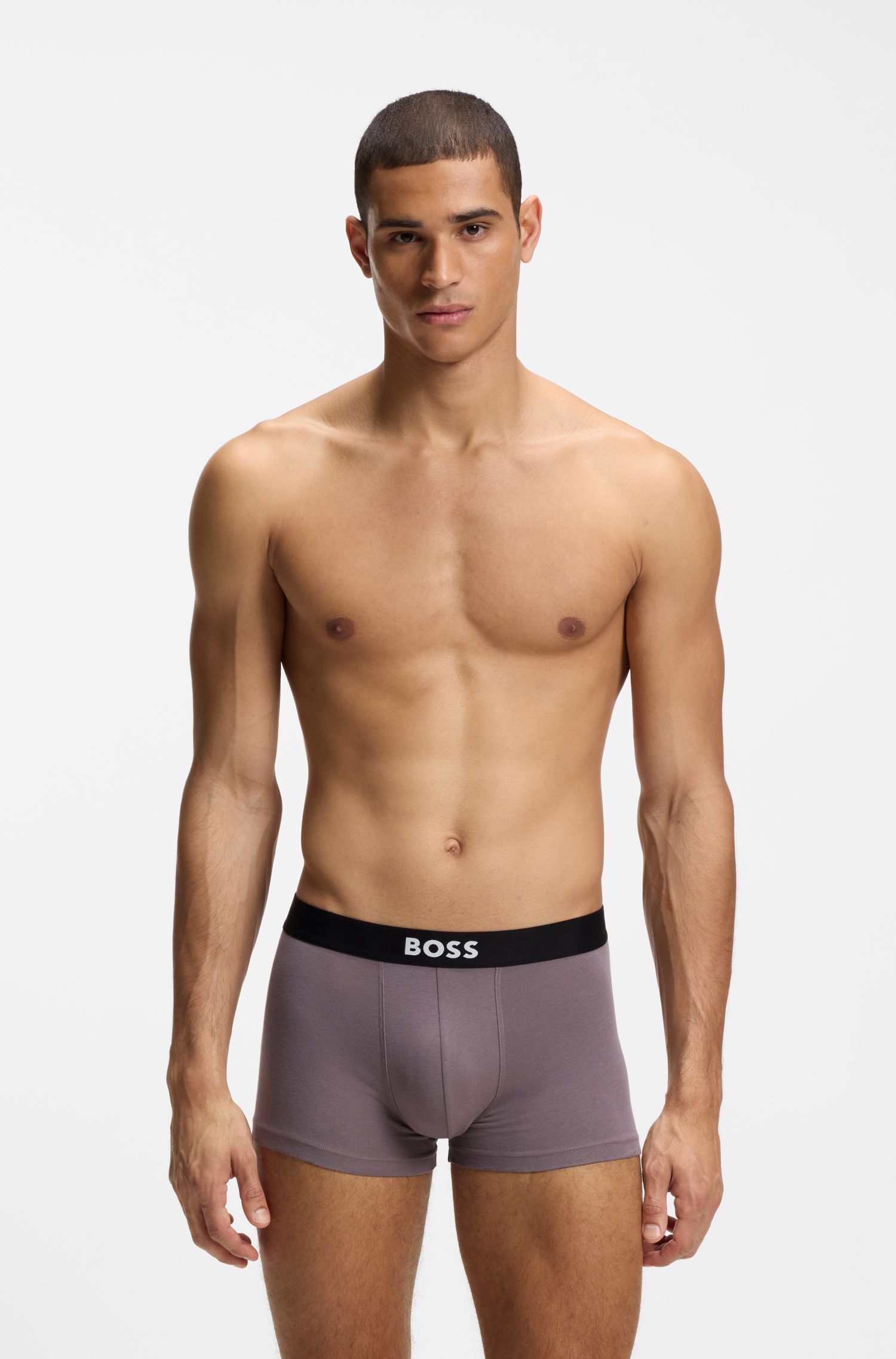 BOSS - Bộ 3 quần lót dáng trunks co giãn cotton
