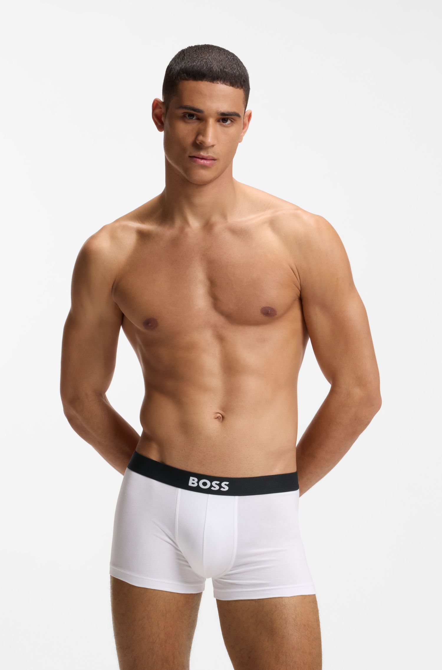 BOSS - Bộ 3 quần lót dáng trunks co giãn cotton