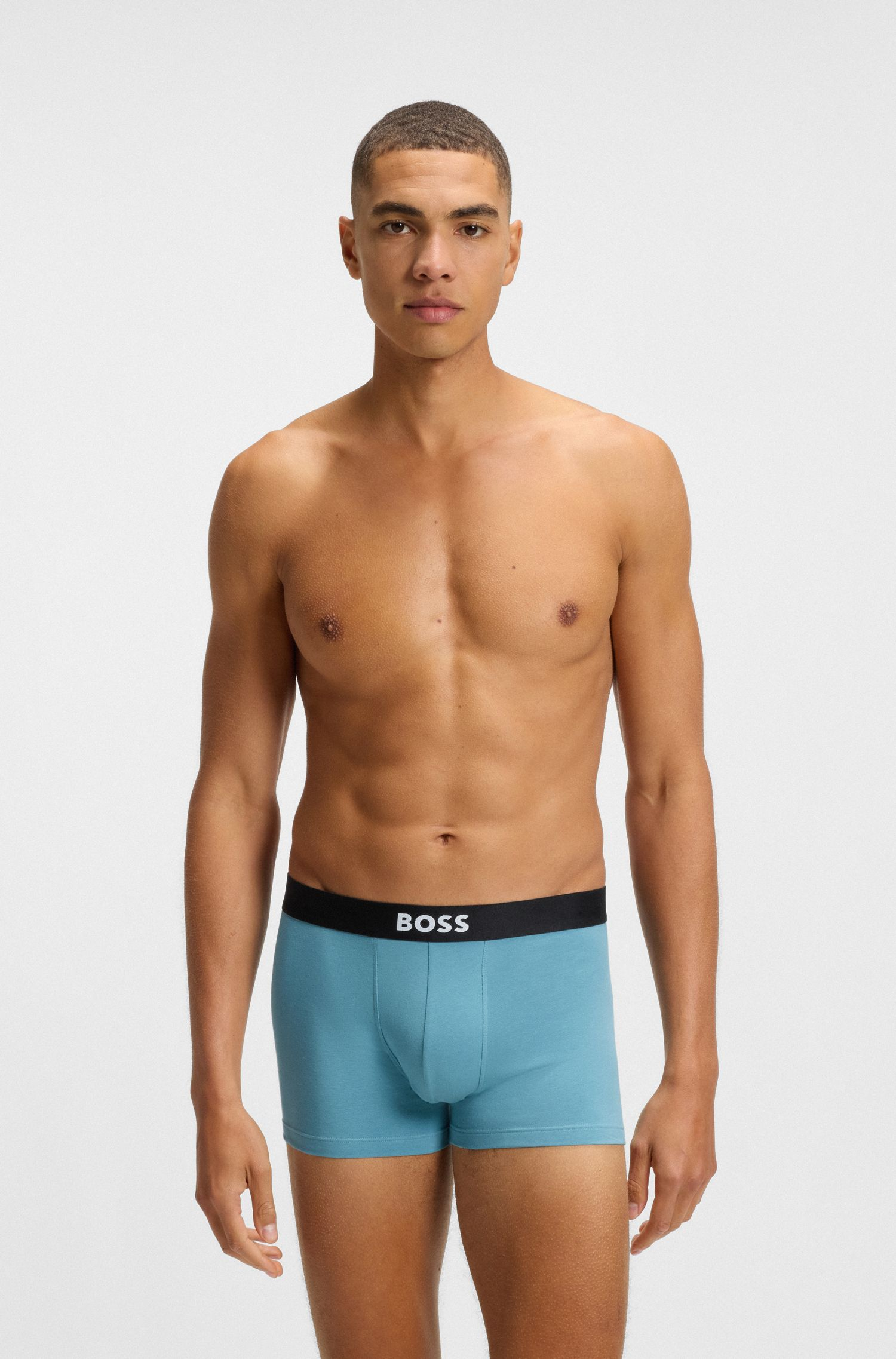 BOSS - Bộ 3 quần lót dáng trunks co giãn cotton