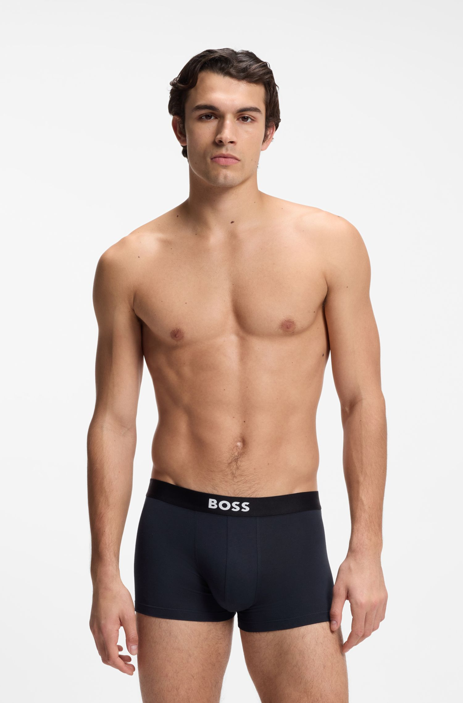 BOSS - Bộ 3 quần lót dáng trunks co giãn cotton