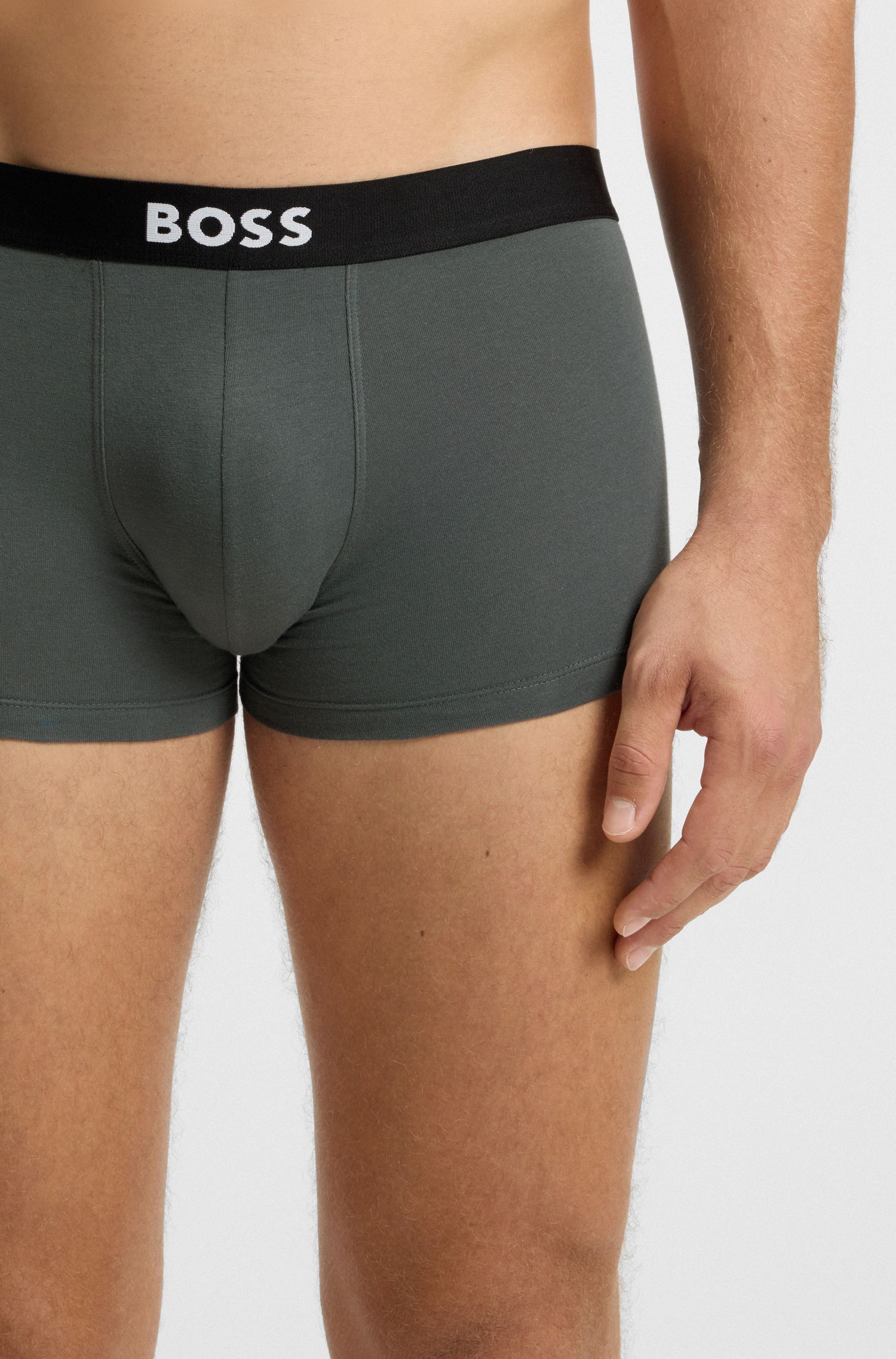 BOSS - Bộ 3 quần lót dáng trunks co giãn cotton