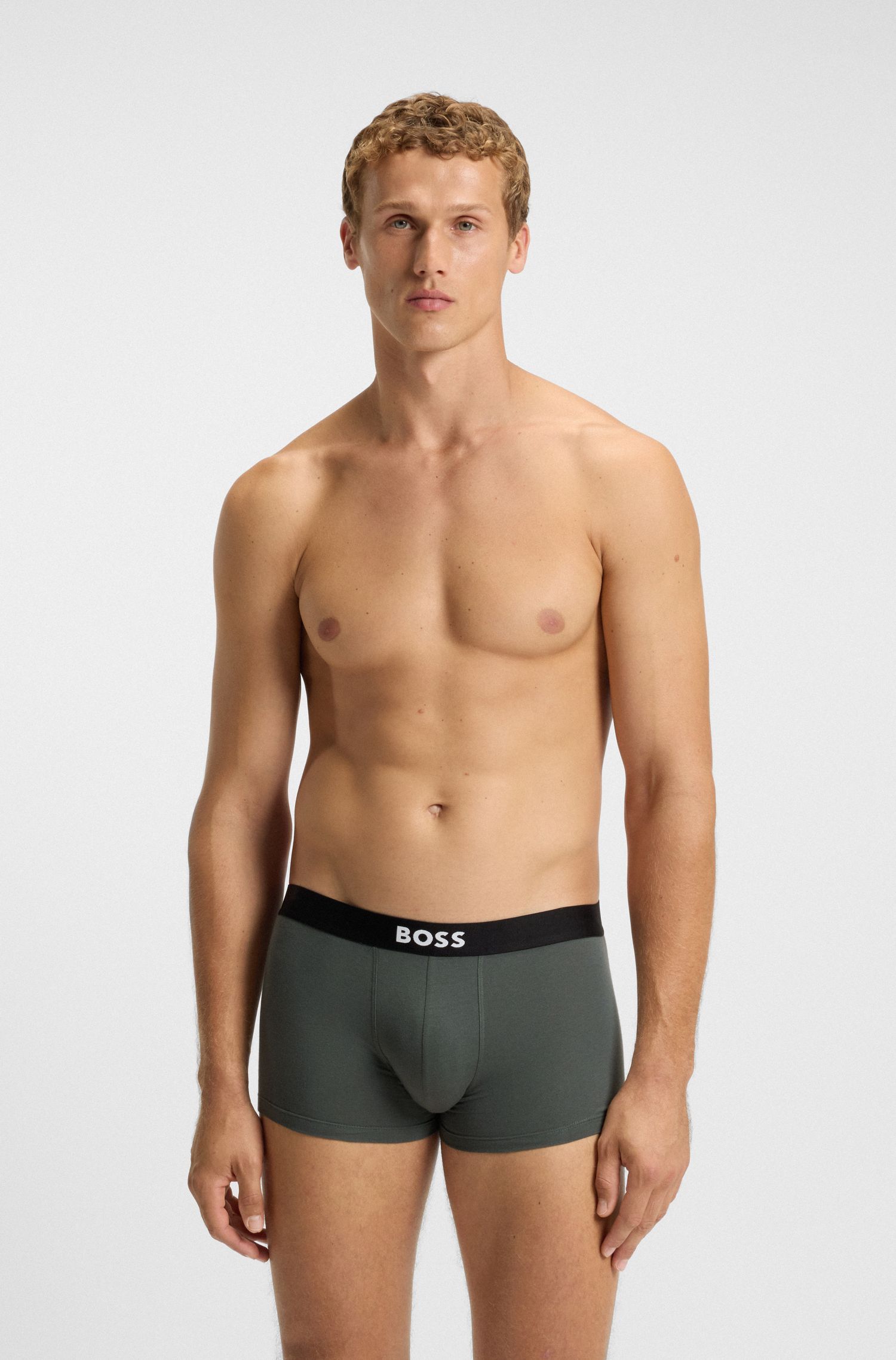 BOSS - Bộ 3 quần lót dáng trunks co giãn cotton