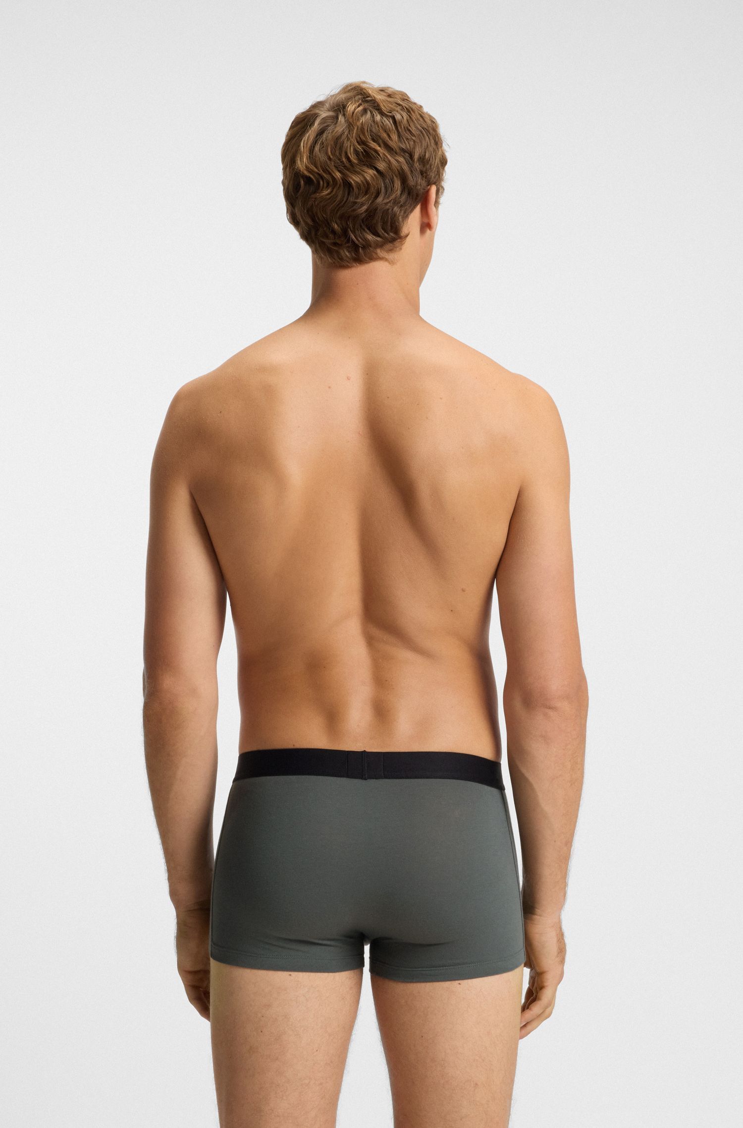BOSS - Bộ 3 quần lót dáng trunks co giãn cotton