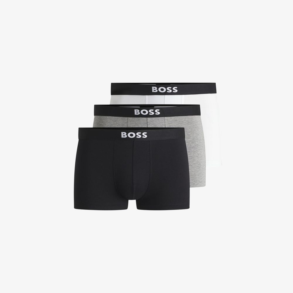 BOSS - Bộ 3 quần lót dáng trunks co giãn cotton