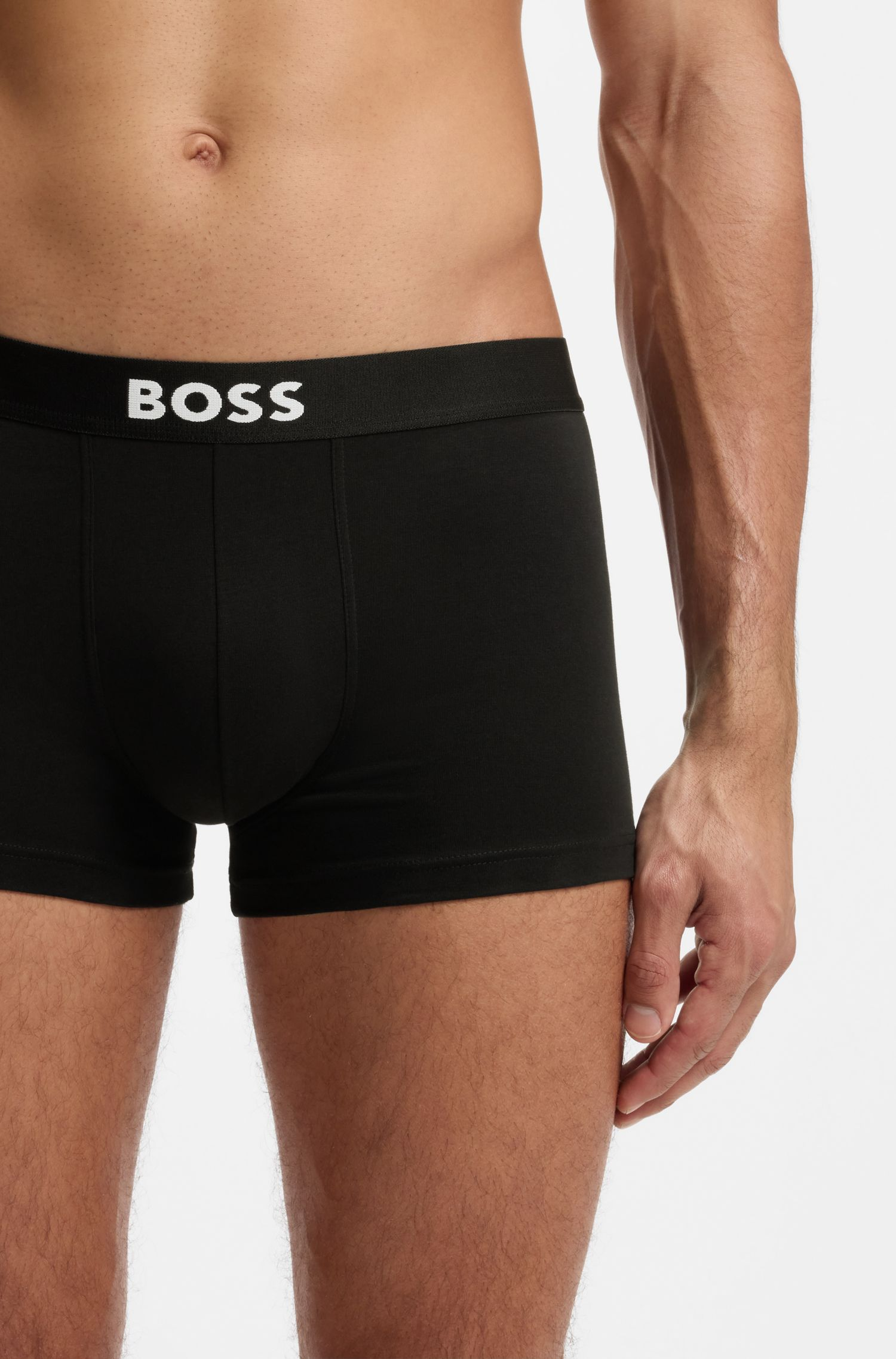 BOSS - Bộ 3 quần lót dáng trunks co giãn cotton