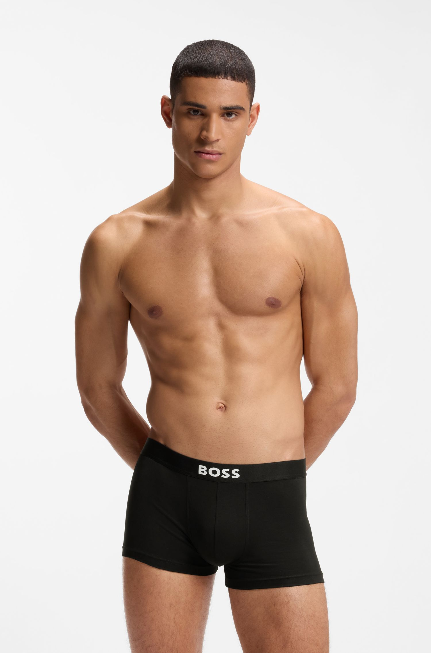 BOSS - Bộ 3 quần lót dáng trunks co giãn cotton