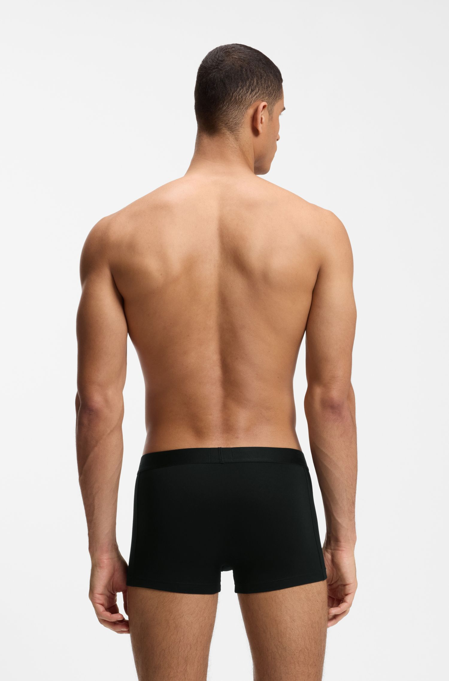 BOSS - Bộ 3 quần lót dáng trunks co giãn cotton