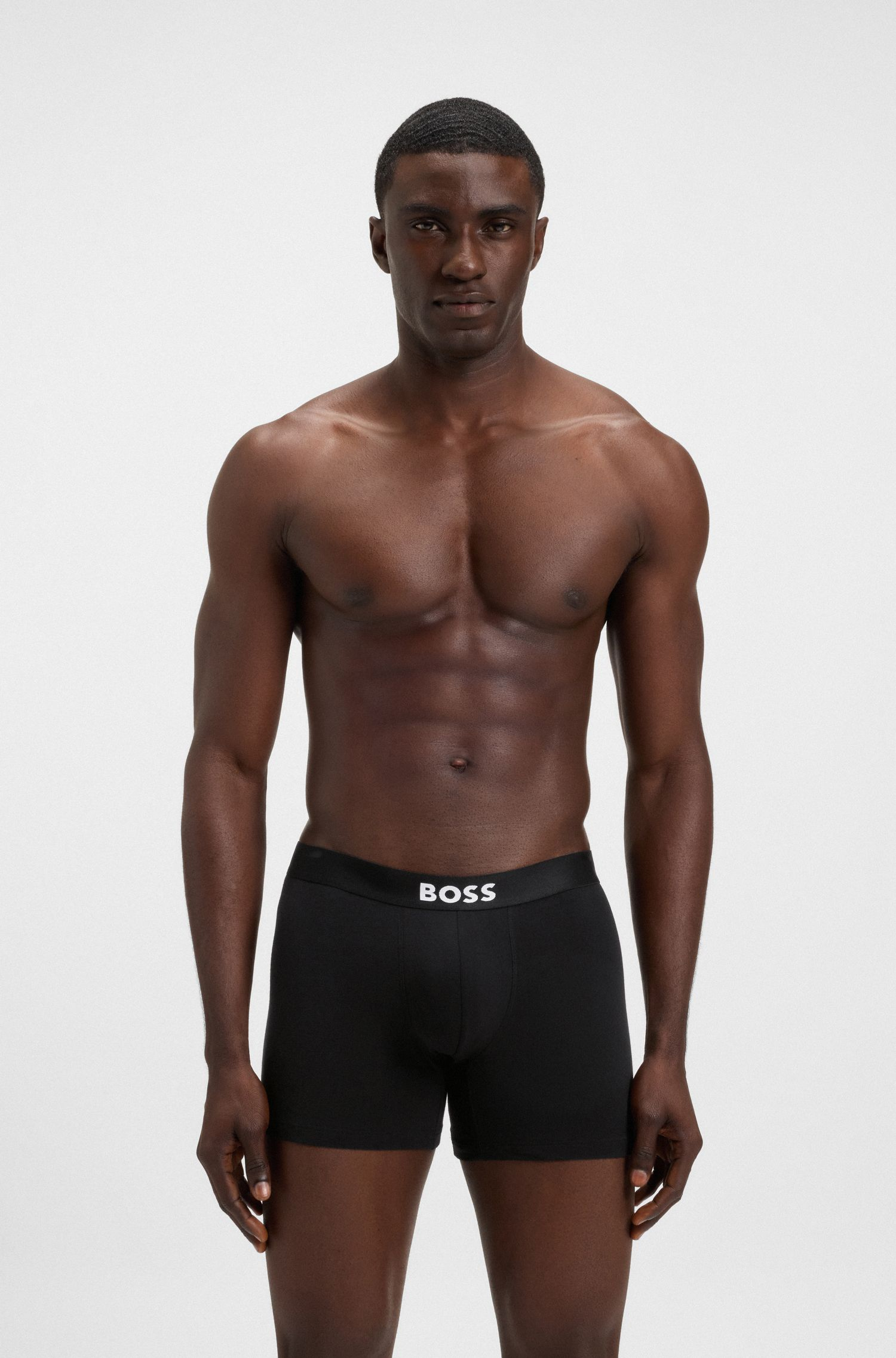 BOSS - Bộ 3 quần lót boxer cotton co giãn có logo