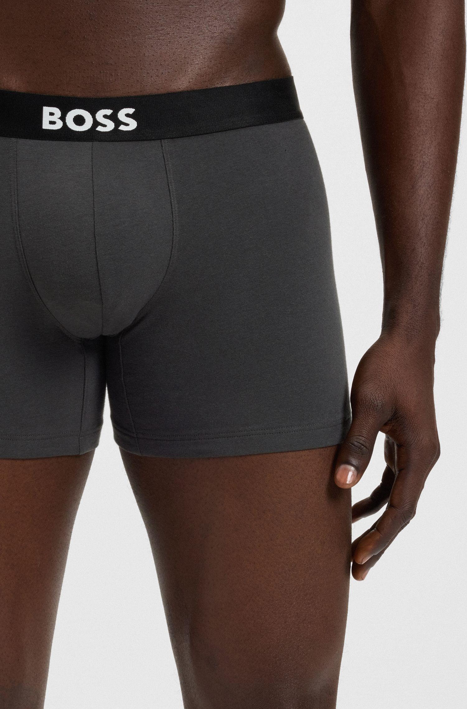 BOSS - Bộ 3 quần lót boxer cotton co giãn có logo