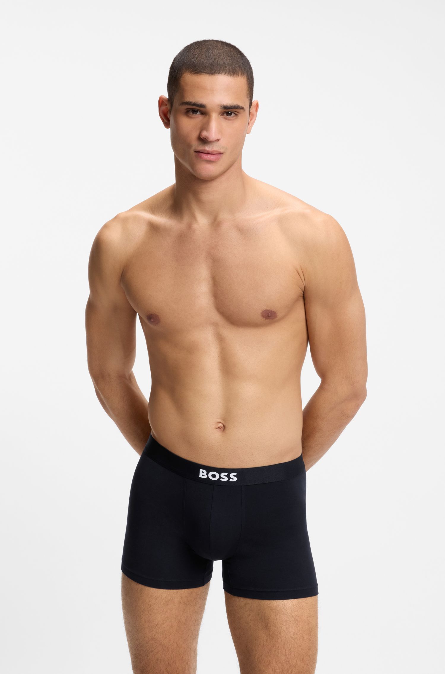 BOSS - Bộ 3 quần lót boxer cotton co giãn có logo