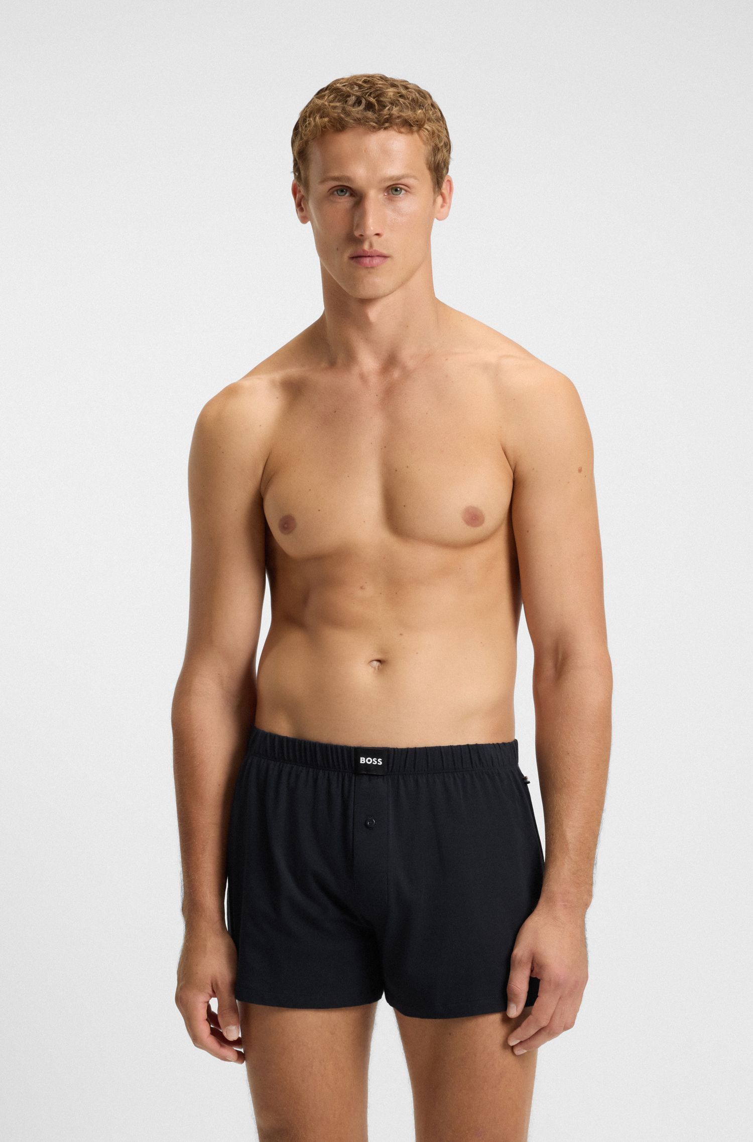 BOSS - Bộ hai quần đùi boxer cotton co giãn