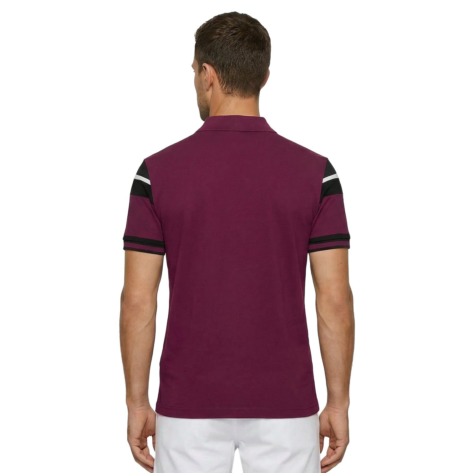 BOSS - Áo polo cotton regular-fit kẻ sọc khối