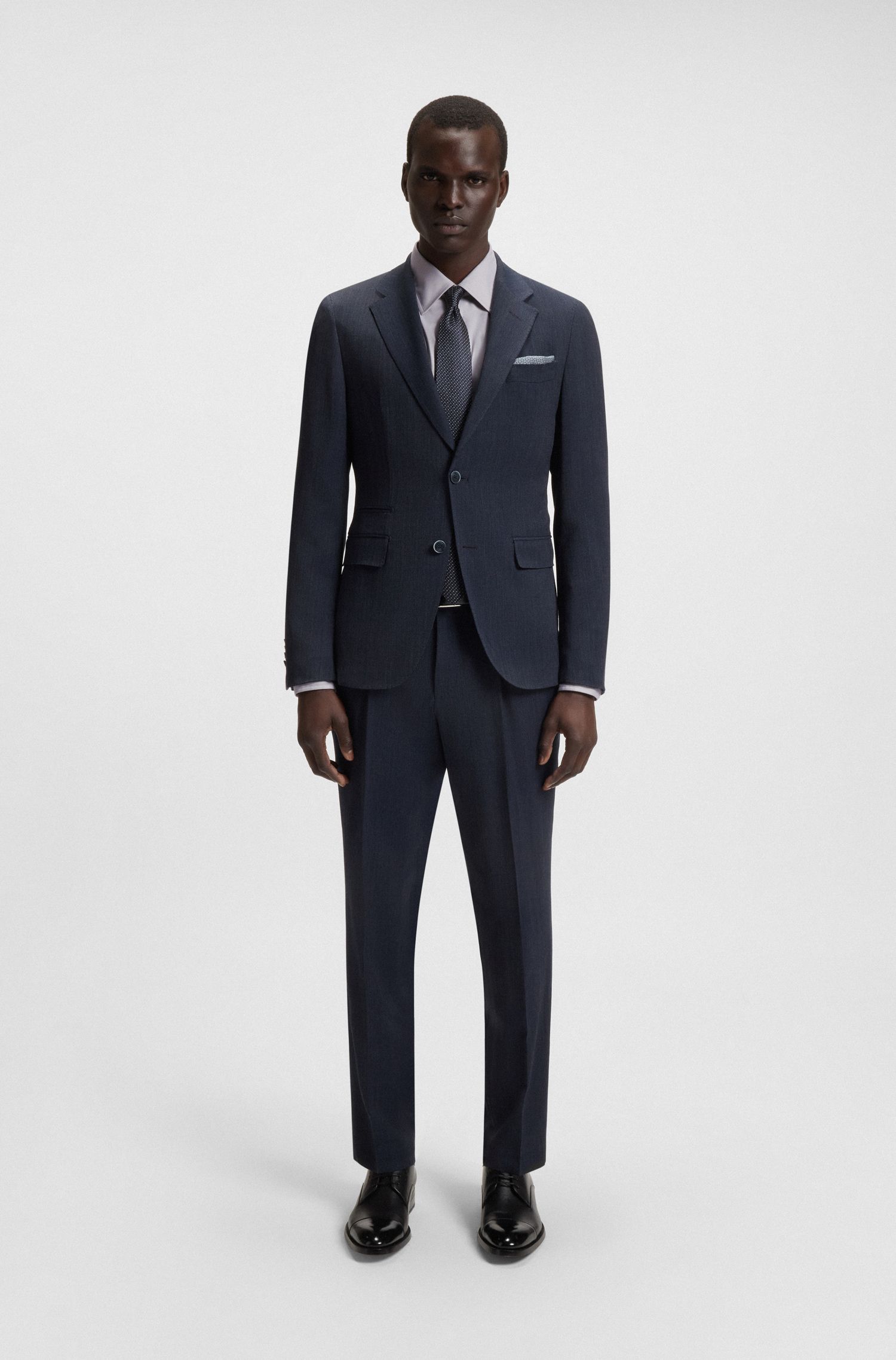 BOSS - Áo sơ mi dáng slim fit vải cotton Ý