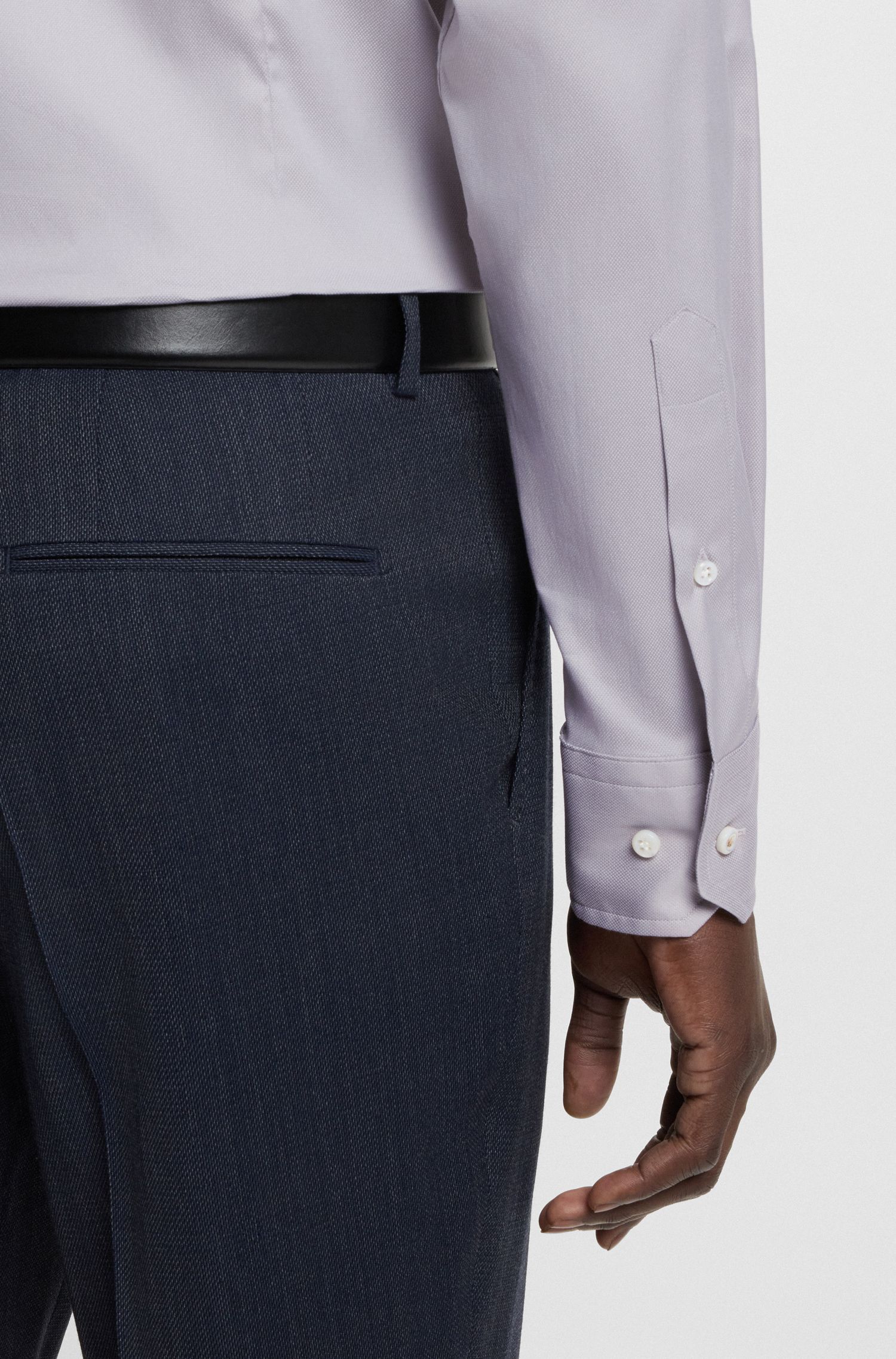 BOSS - Áo sơ mi dáng slim fit vải cotton Ý