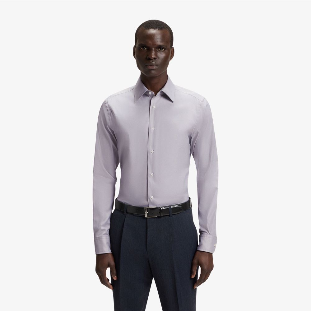 BOSS - Áo sơ mi dáng slim fit vải cotton Ý