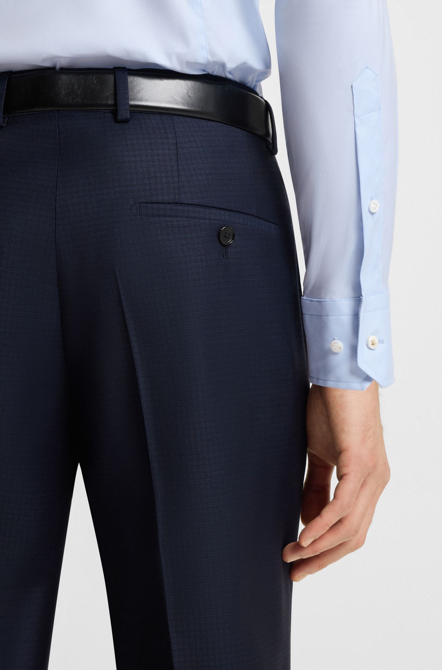 BOSS - Áo sơ mi dáng slim fit vải cotton Ý