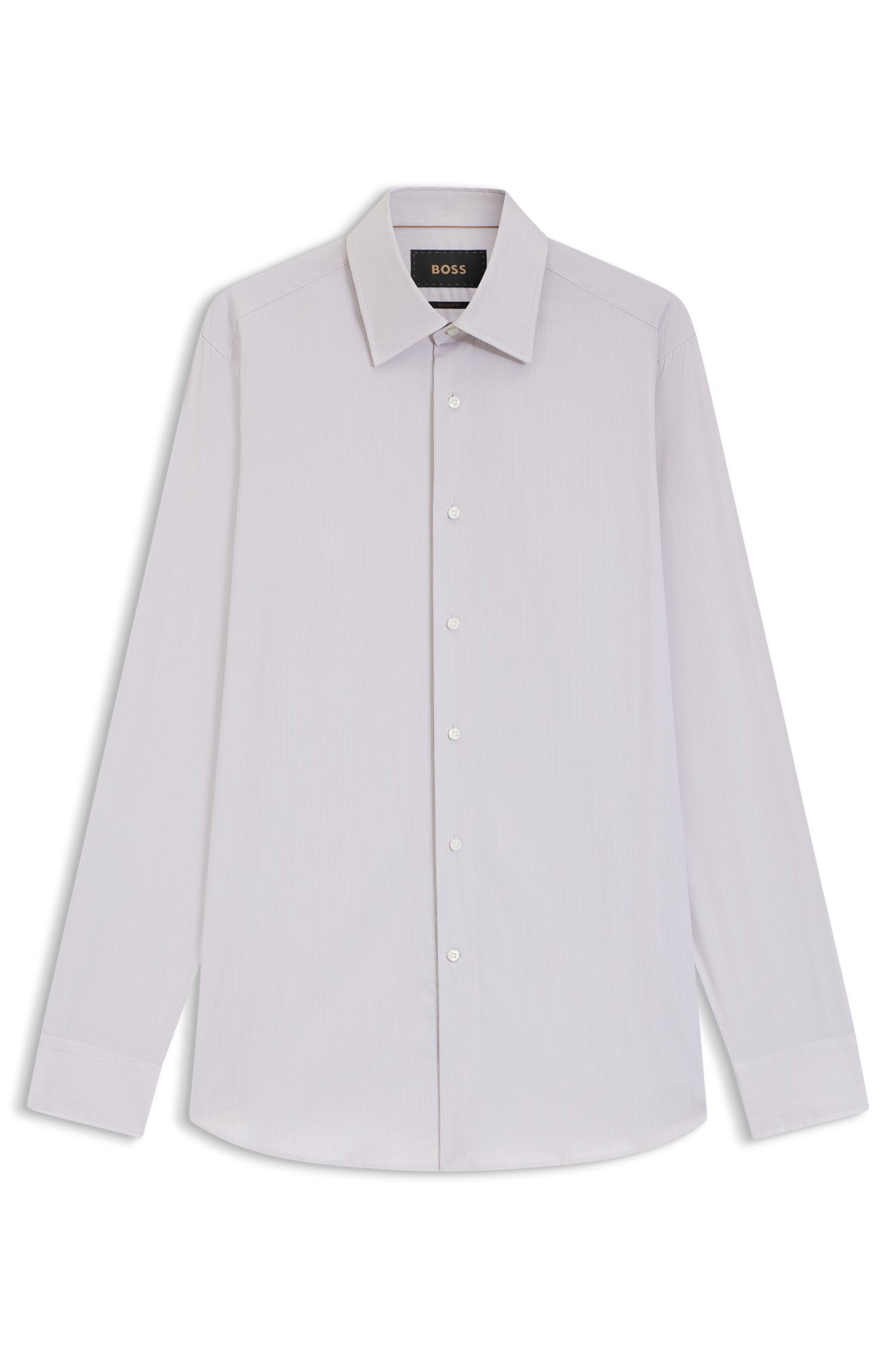 BOSS - Áo sơ mi dáng regular fit vải cotton pha Ý