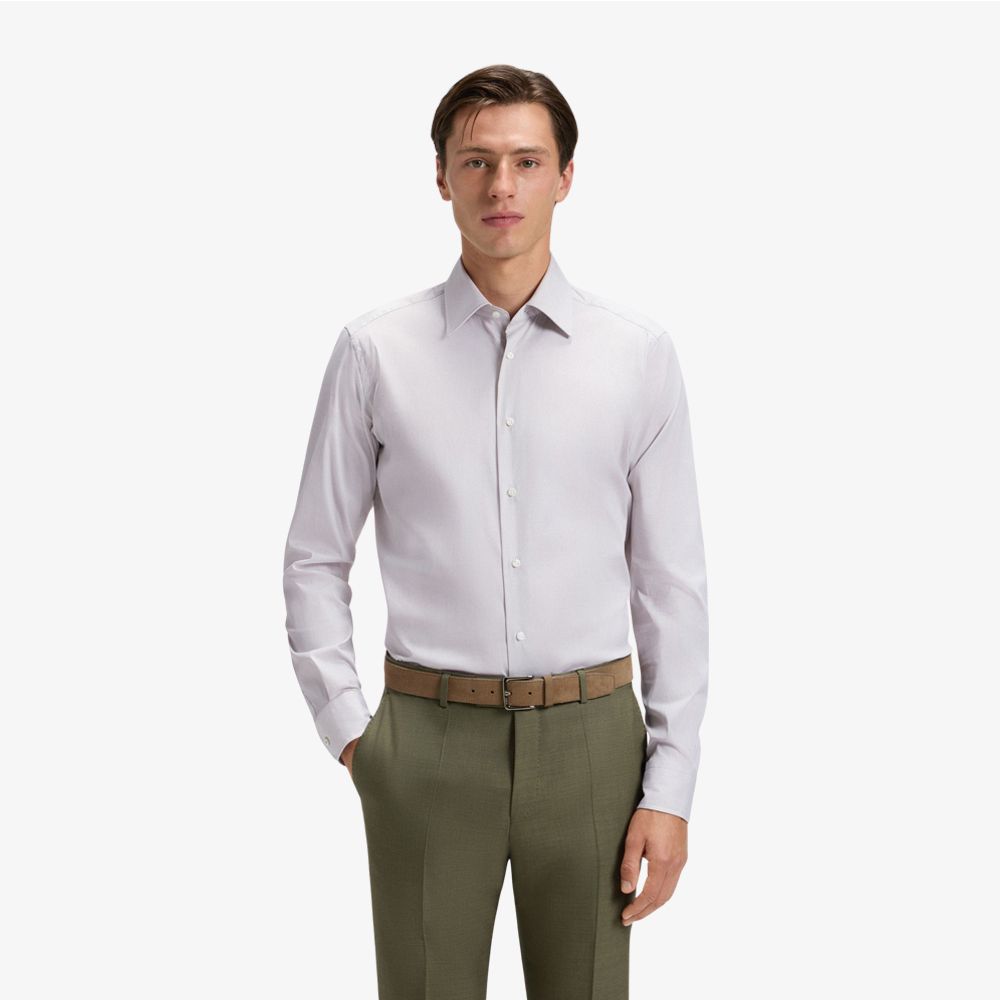BOSS - Áo sơ mi dáng regular fit vải cotton pha Ý