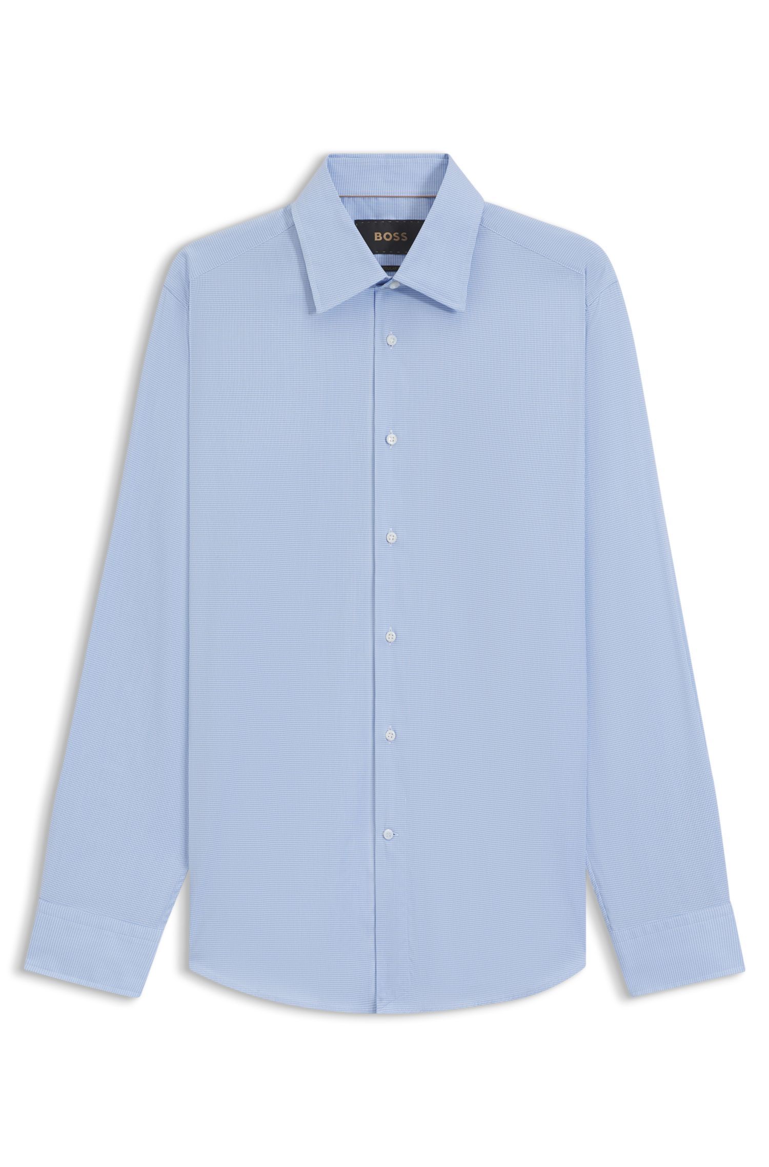 BOSS - Áo sơ mi dáng regular fit vải cotton pha Ý