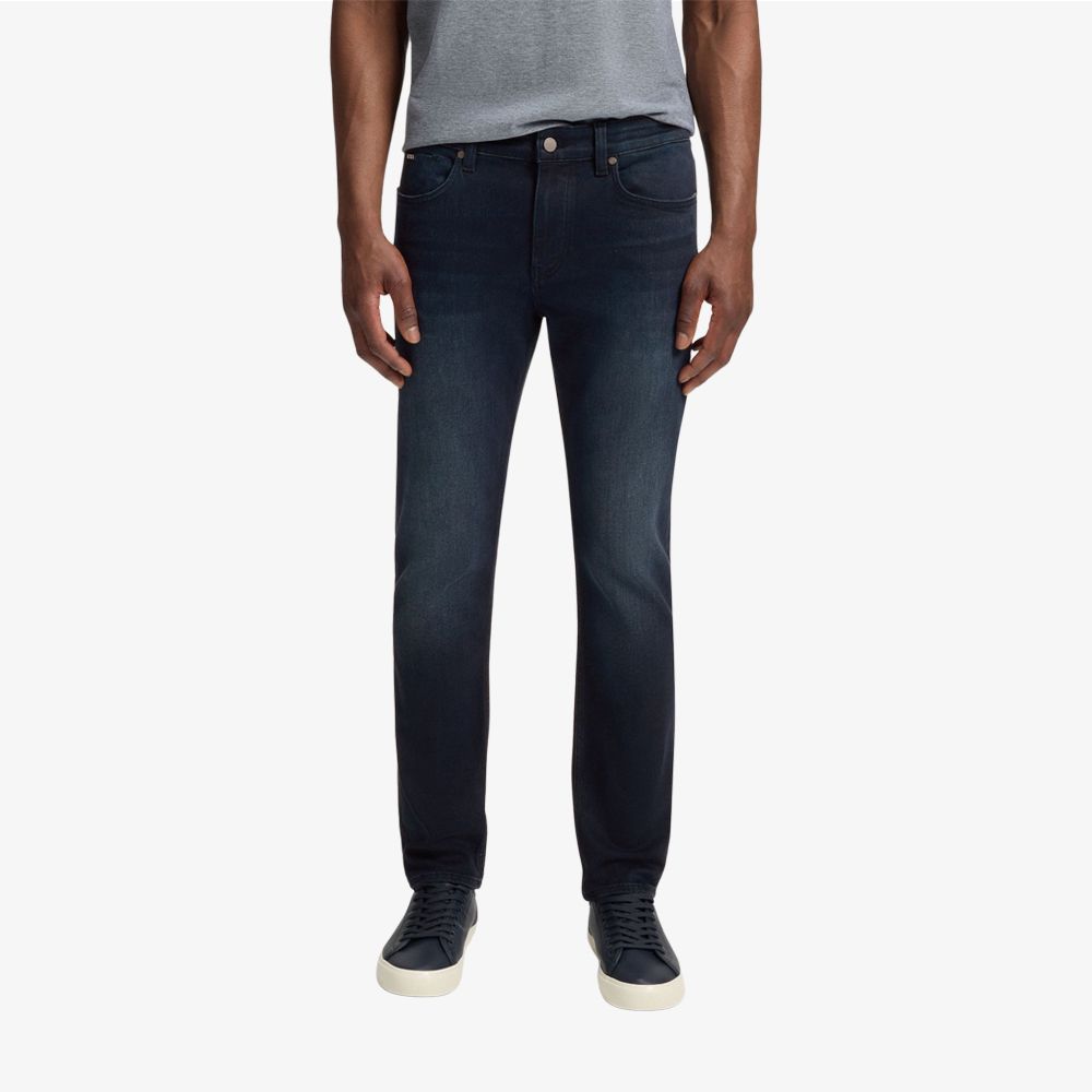 BOSS - Quần jeans slim fit denim co giãn xanh