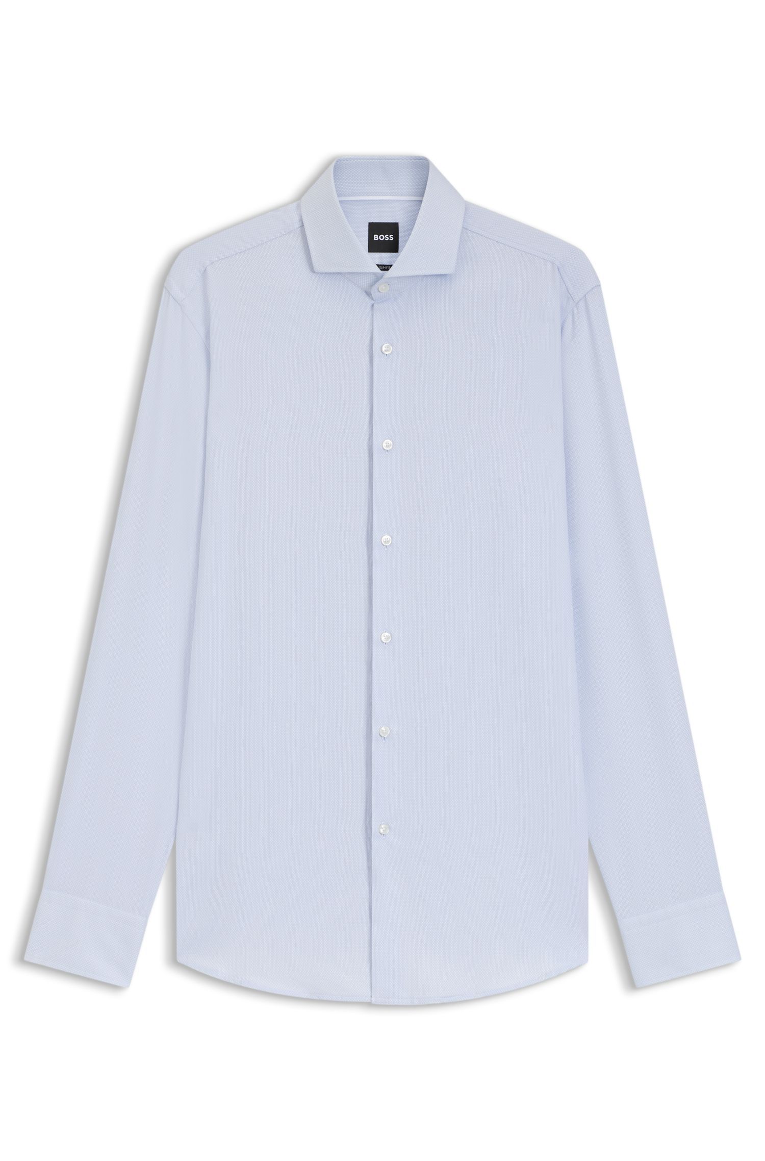 BOSS - Áo sơ mi dáng slim fit vải cotton cấu trúc
