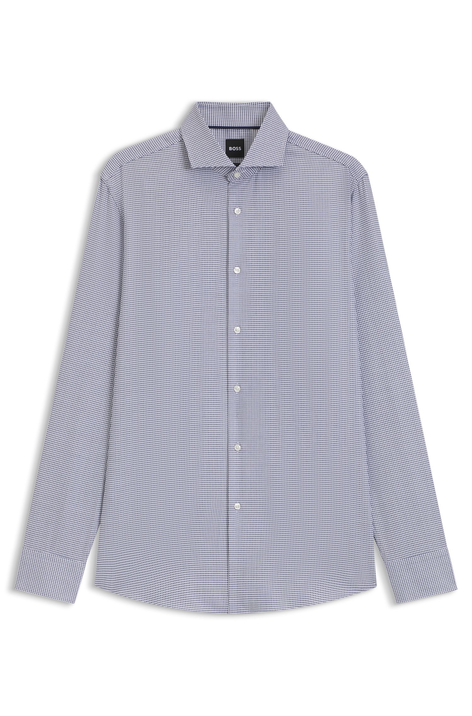 BOSS - Áo sơ mi dáng slim fit vải cotton cấu trúc