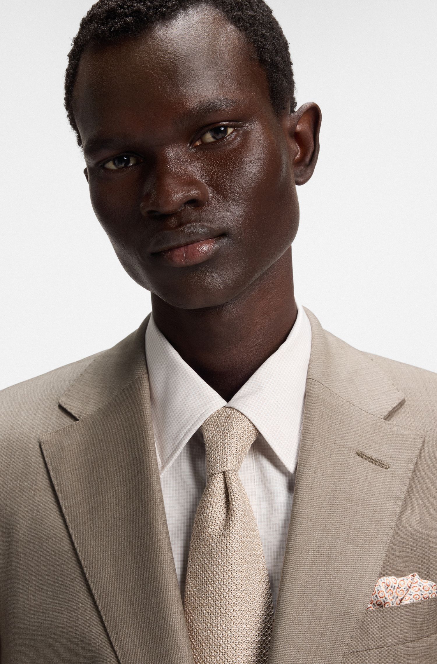 BOSS - Bộ suit 2 món đồ dáng slim fit len nguyên chất