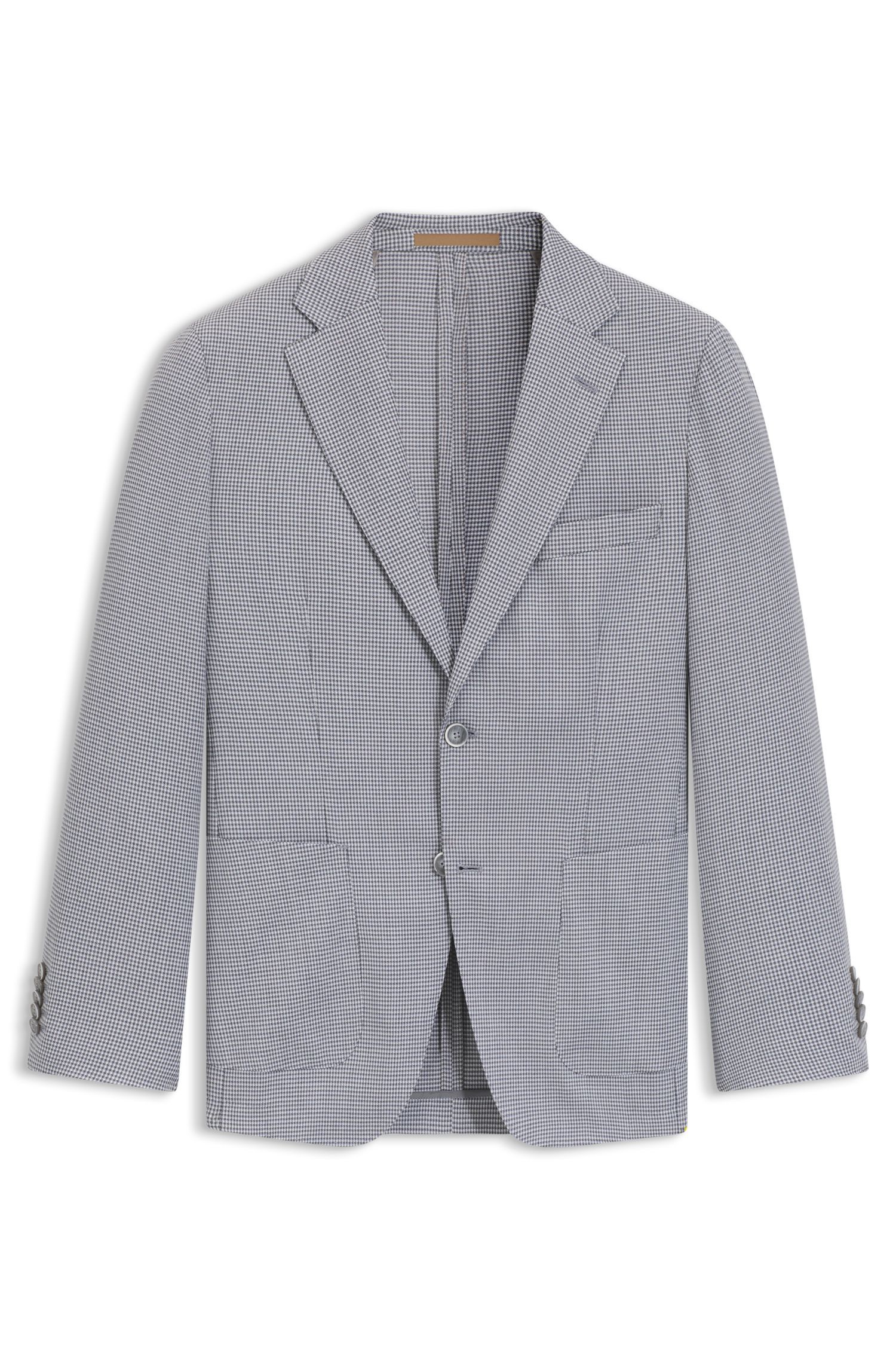 BOSS - Áo blazer dáng slim fit vải len