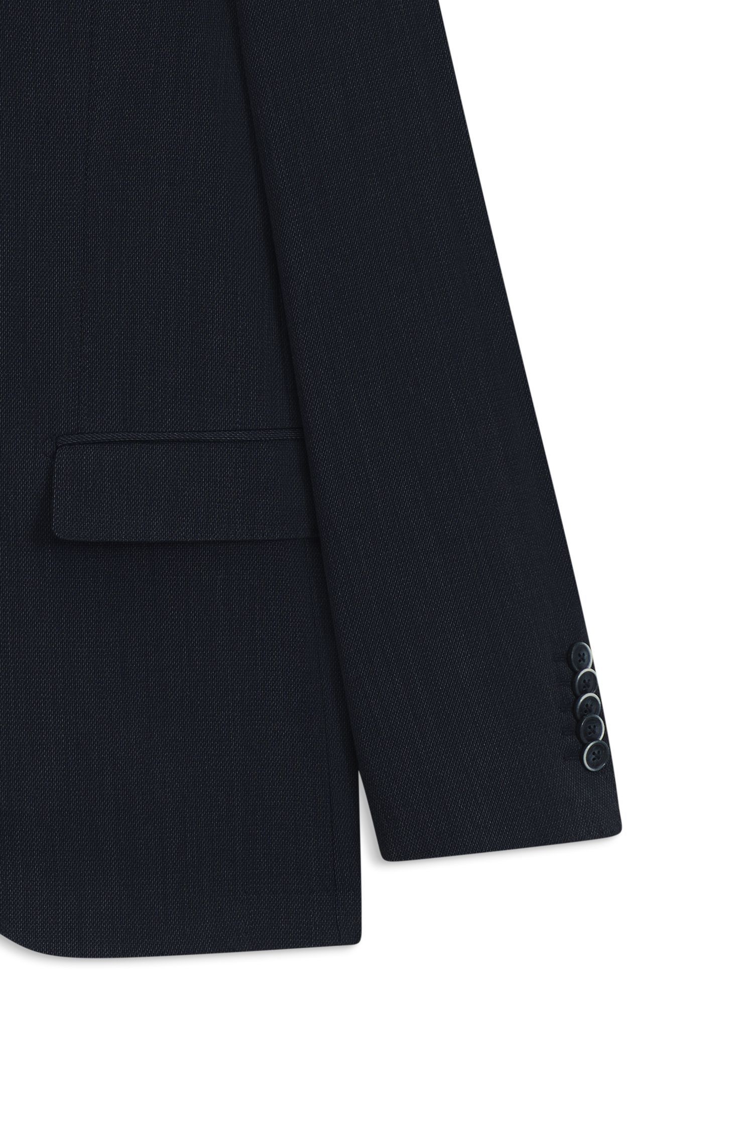 BOSS - Bộ vest dáng ôm len lông cừu nguyên chất và lụa