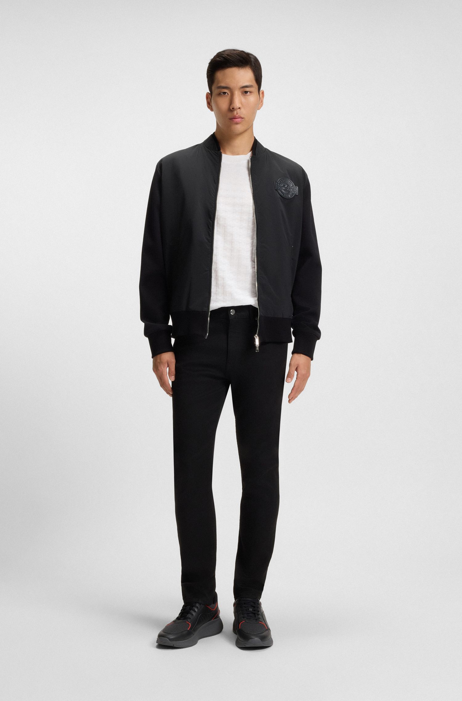 BOSS - Áo thun vải cotton mercerised Porsche x BOSS họa tiết nanh sói