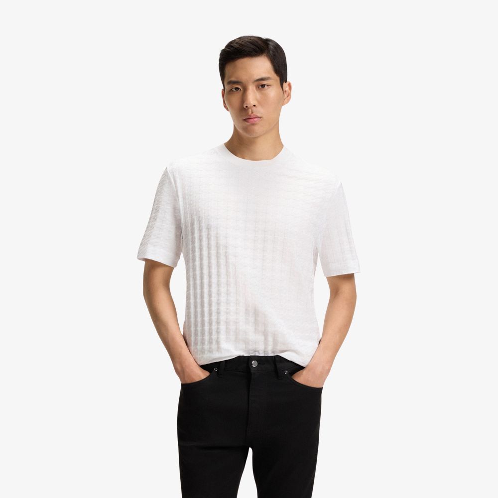 BOSS - Áo thun vải cotton mercerised Porsche x BOSS họa tiết nanh sói
