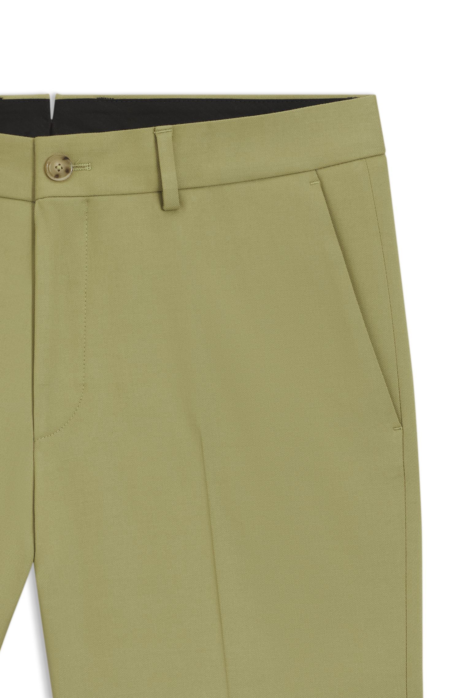 BOSS - Quần âu dáng slim fit vải cotton 2 mặt co giãn