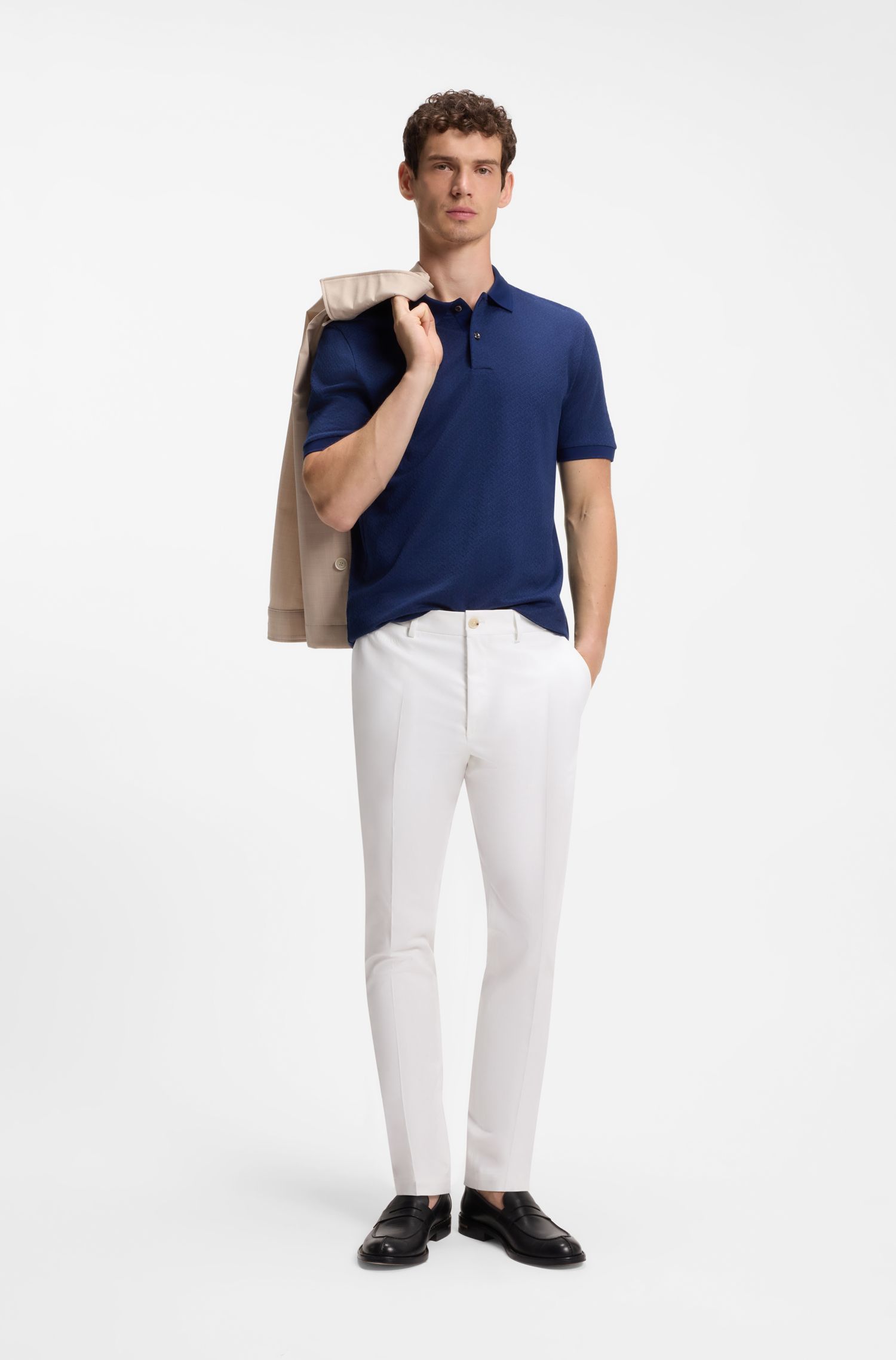 BOSS - Quần âu cotton pha lụa